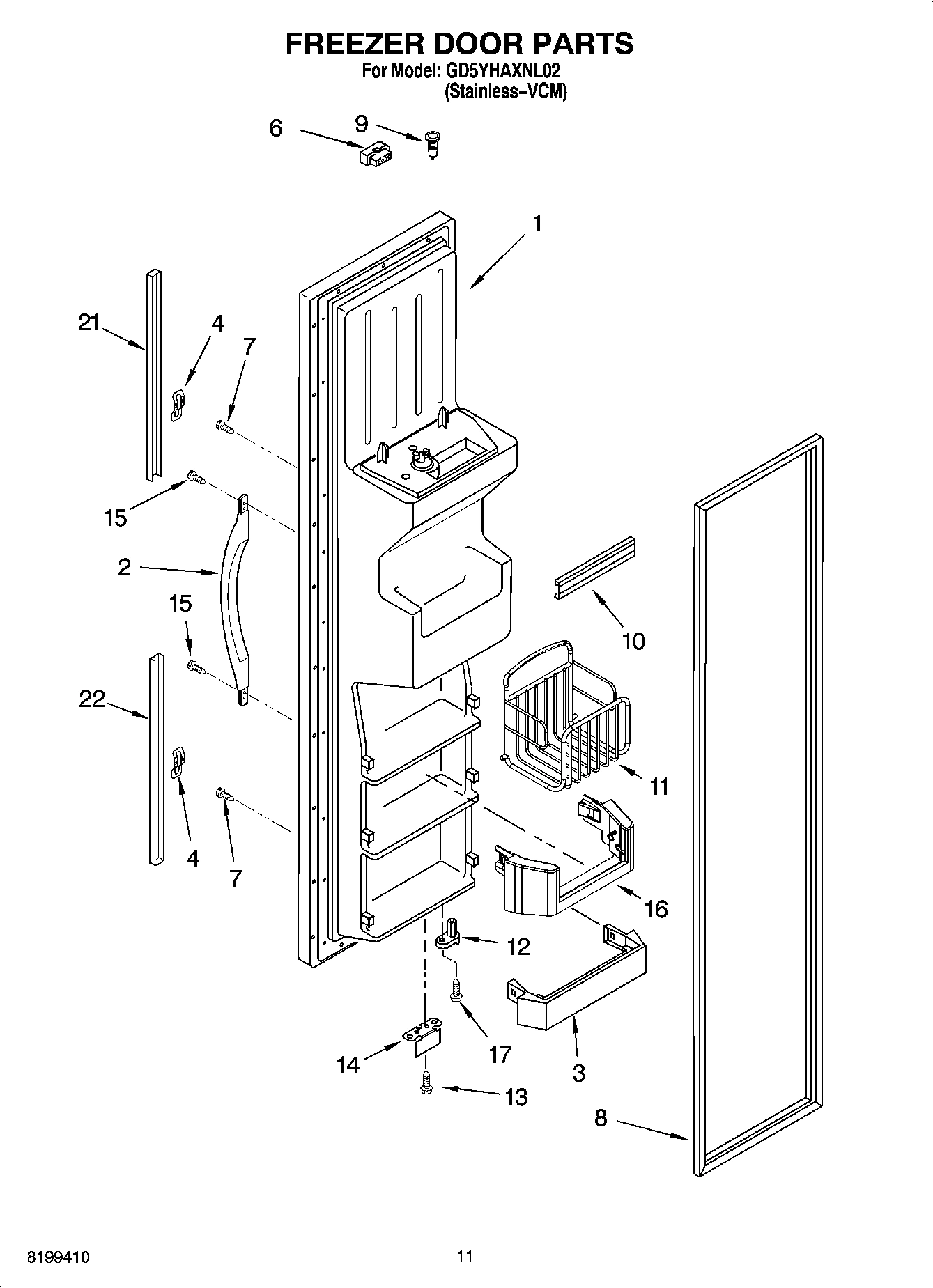 07 - FREEZER DOOR PARTS