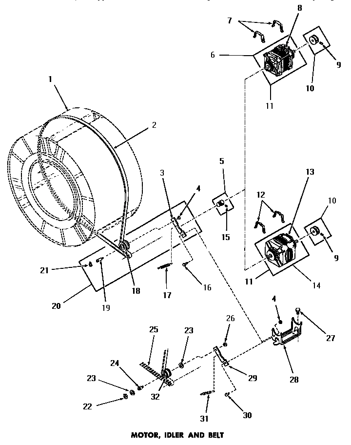 17 - MOTOR, IDLER & BELT