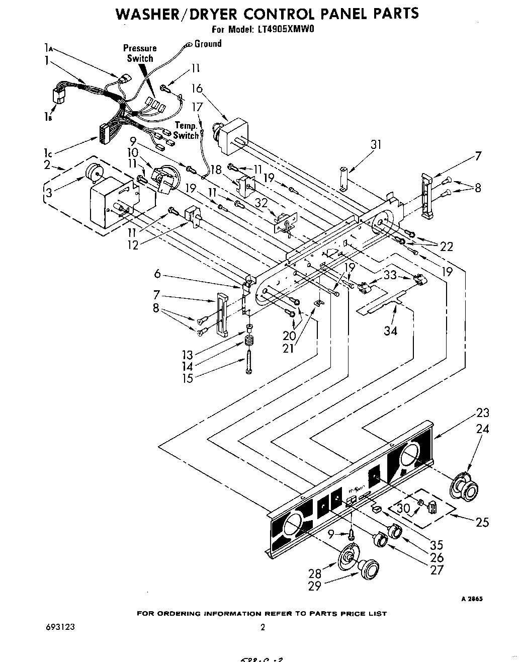 02 - WASHER/DRYER CONTROL PANEL