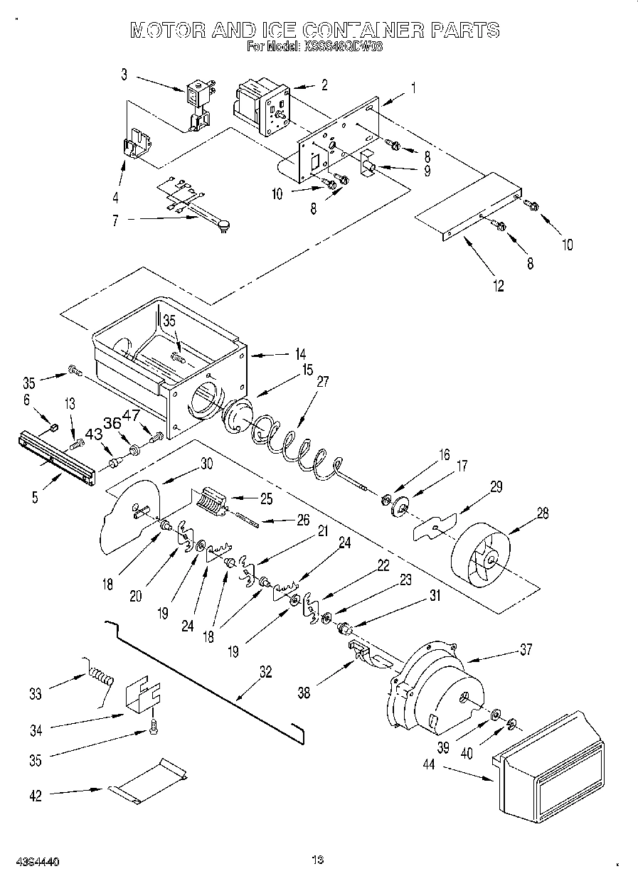 10 - MOTOR AND ICE CONTAINER