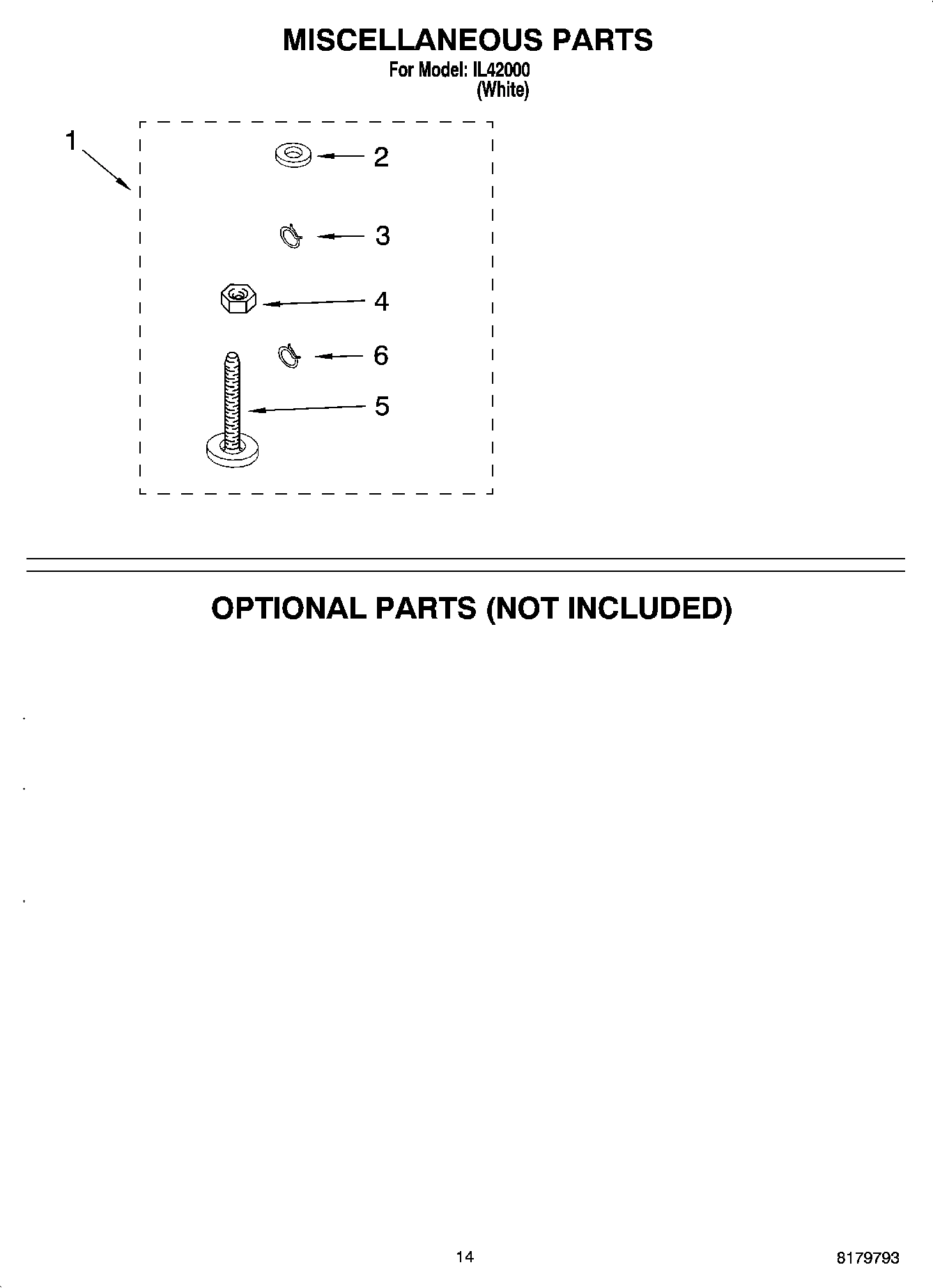 10 - MISCELLANEOUS PARTS, OPTIONAL PARTS (NOT INCLUDED)