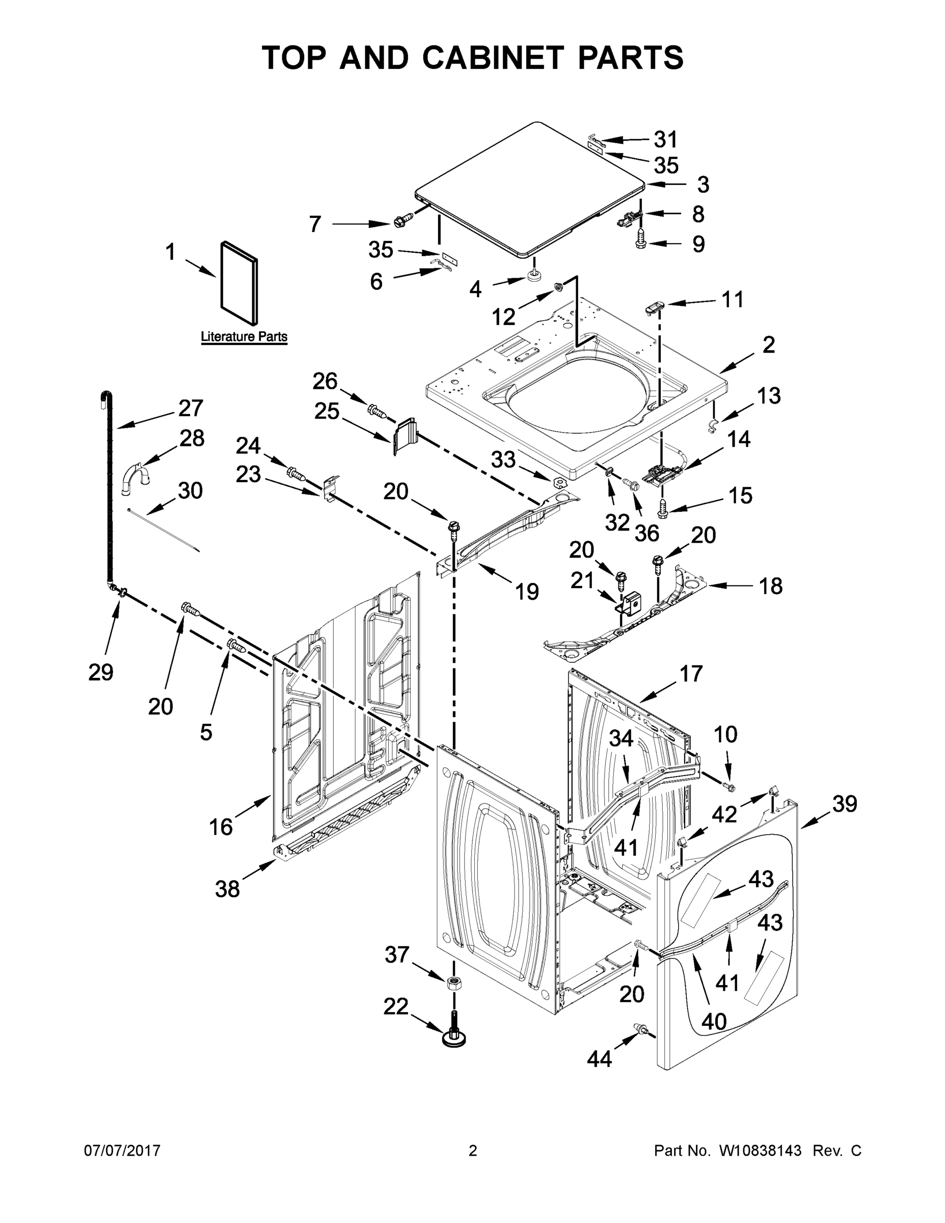 02 - TOP AND CABINET PARTS