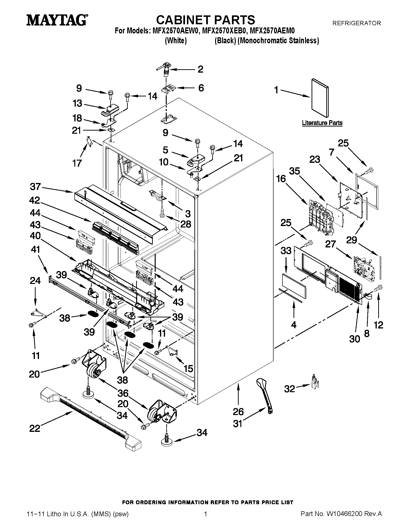 01 - CABINET PARTS