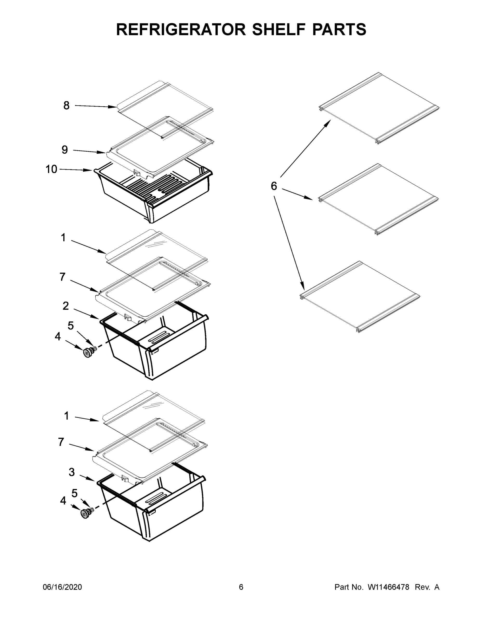 04 - REFRIGERATOR SHELF PARTS