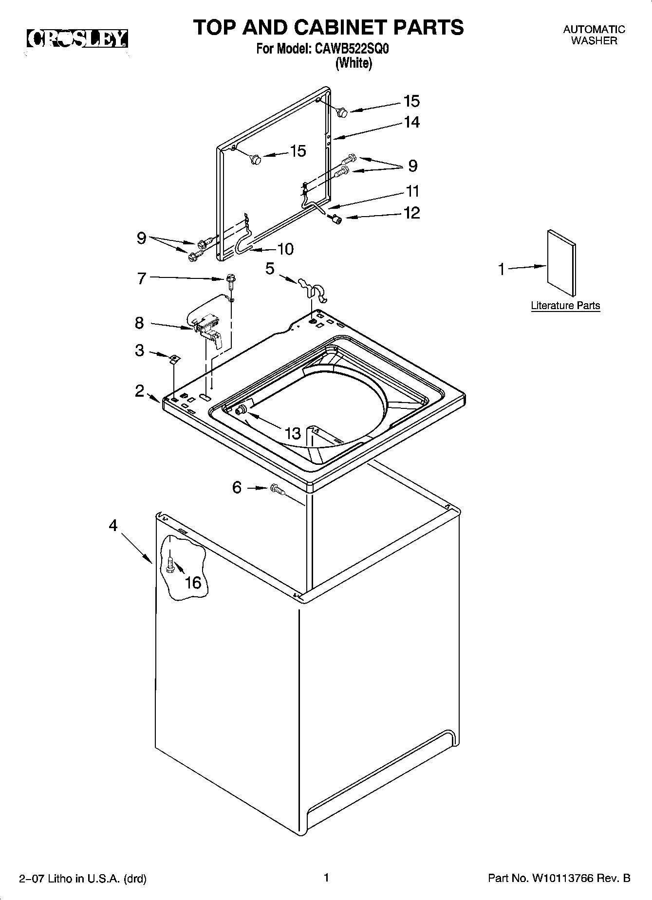 01 - TOP AND CABINET PARTS