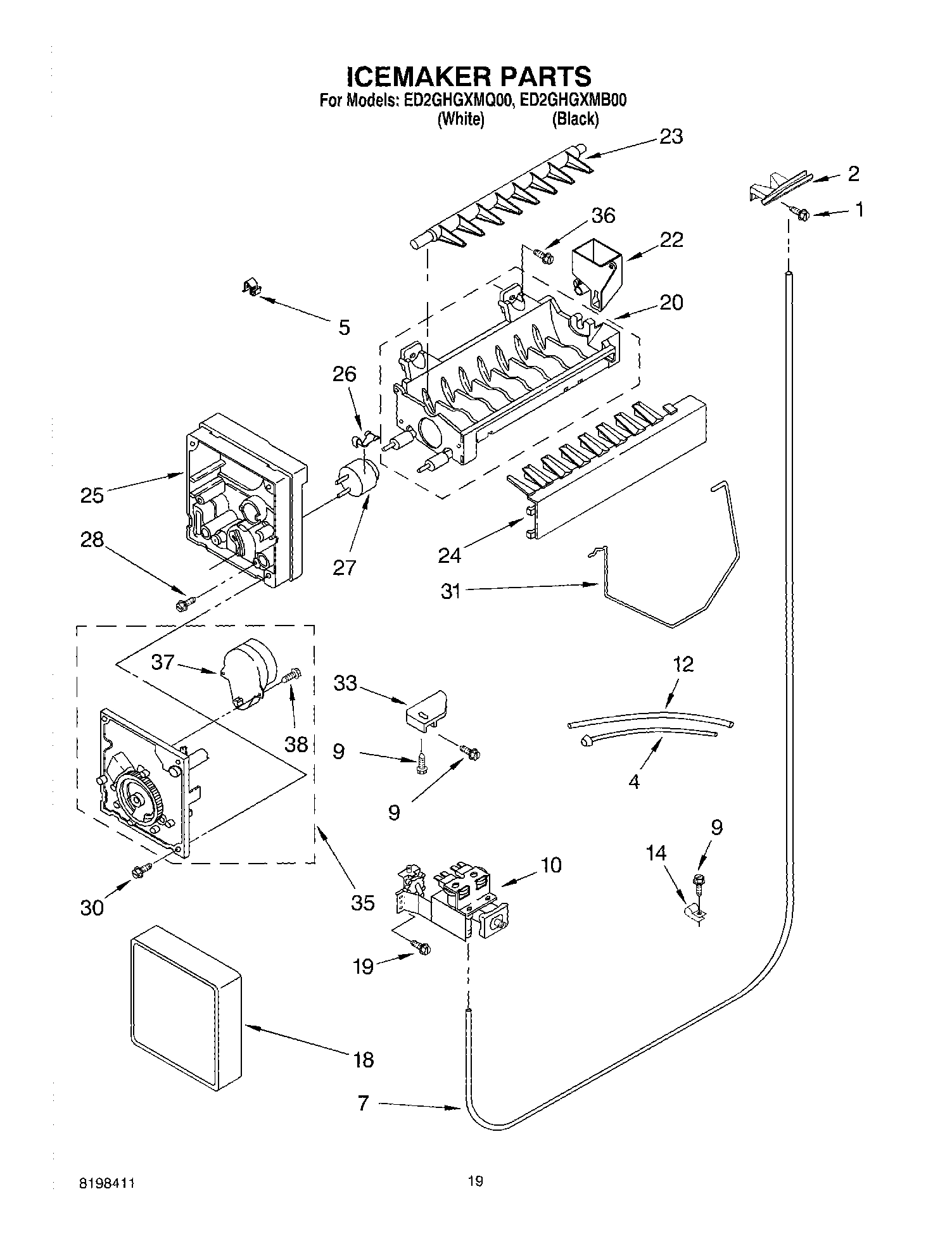 12 - ICEMAKER PARTS, PARTS NOT ILLUSTRATED