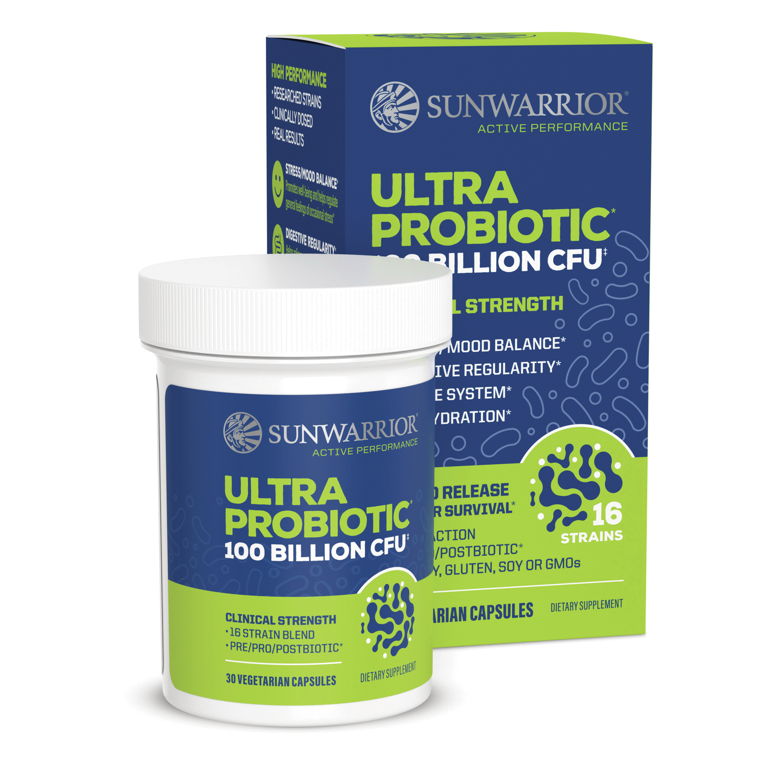 Sunwarrior Active Performance Ultra Probiotic Supplement Vitamin | 100 Billion CFU | 30 Veg Caps