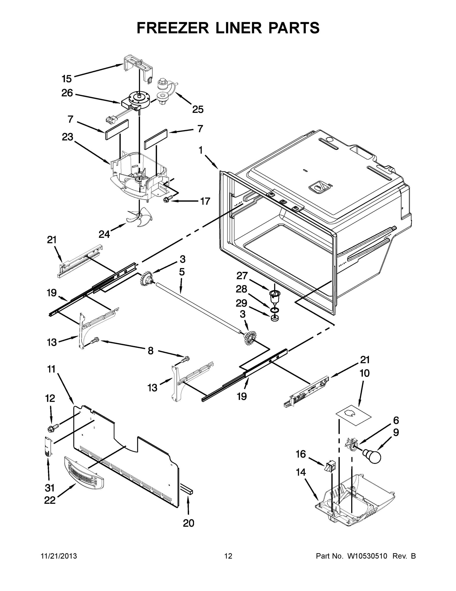 07 - FREEZER LINER PARTS