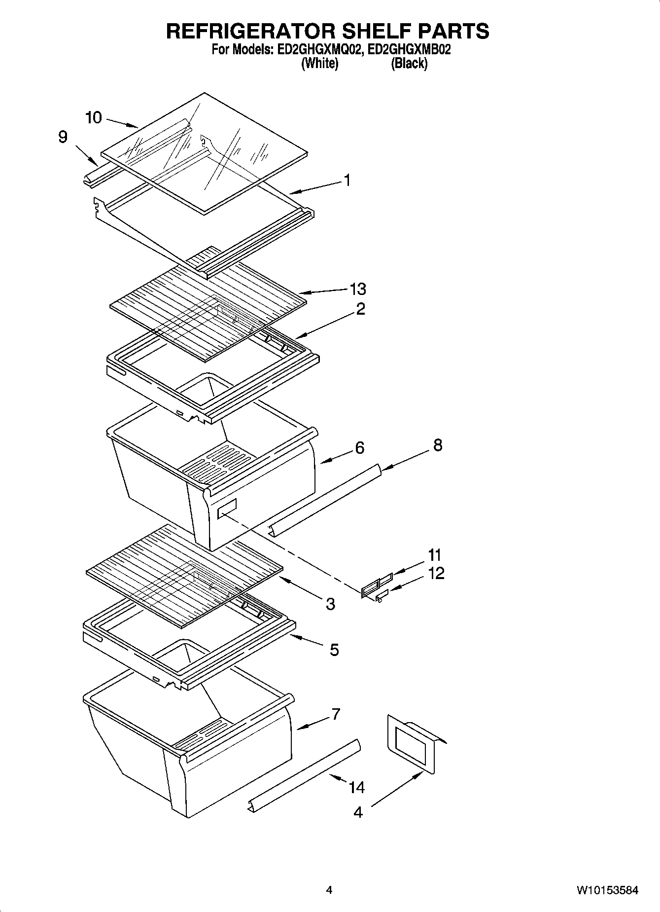 03 - REFRIGERATOR SHELF PARTS
