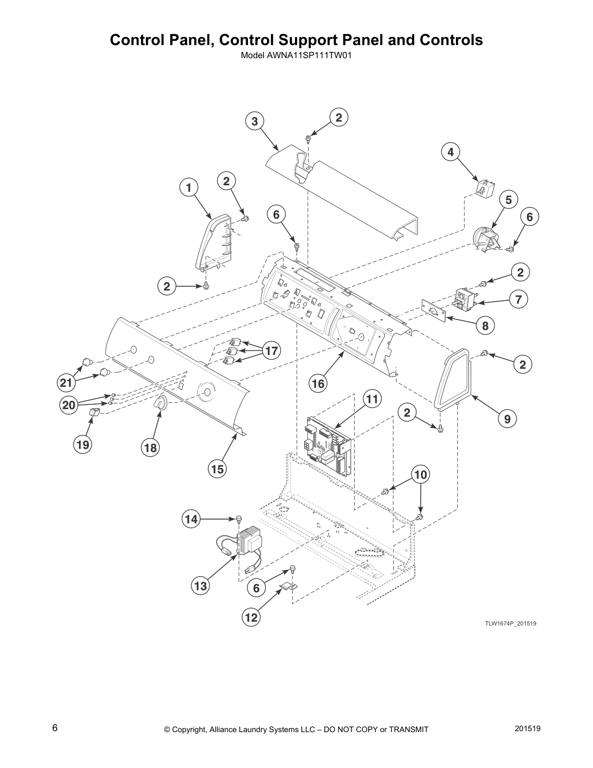 Control Panel, Control Support Panel and Controls