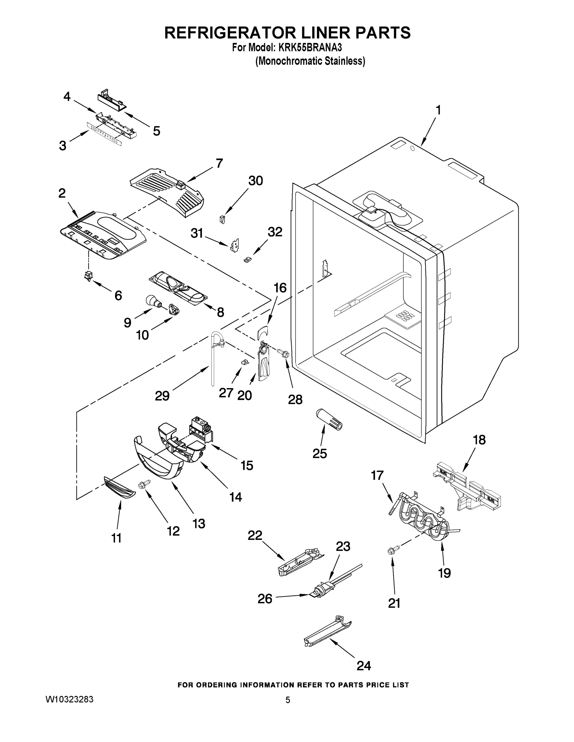 03 - REFRIGERATOR LINER PARTS