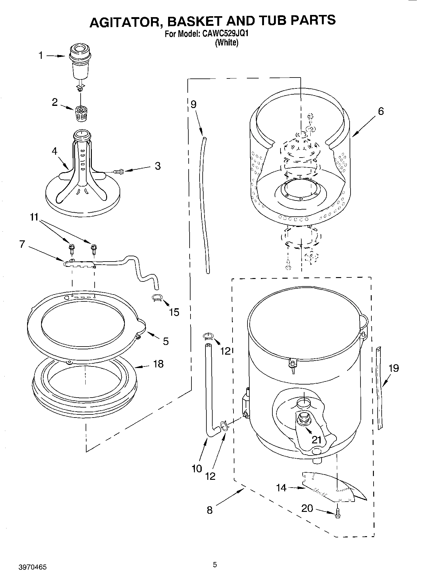 03 - AGITATOR, BASKET AND TUB PARTS