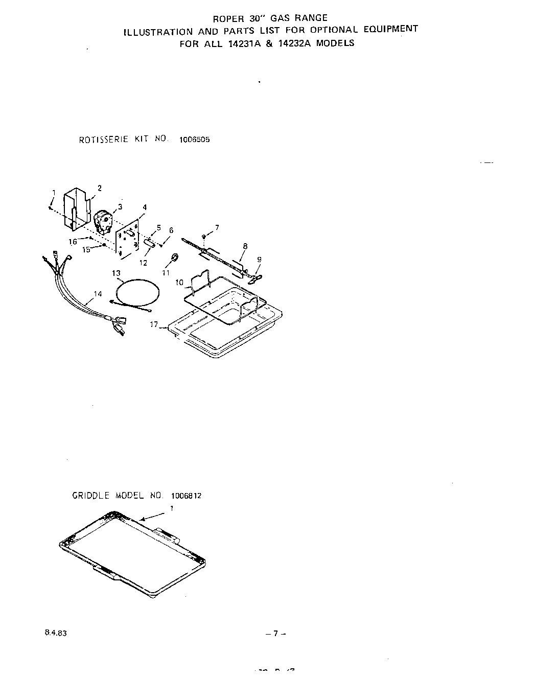 06 - ROTISSERIE KIT, GRIDDLE