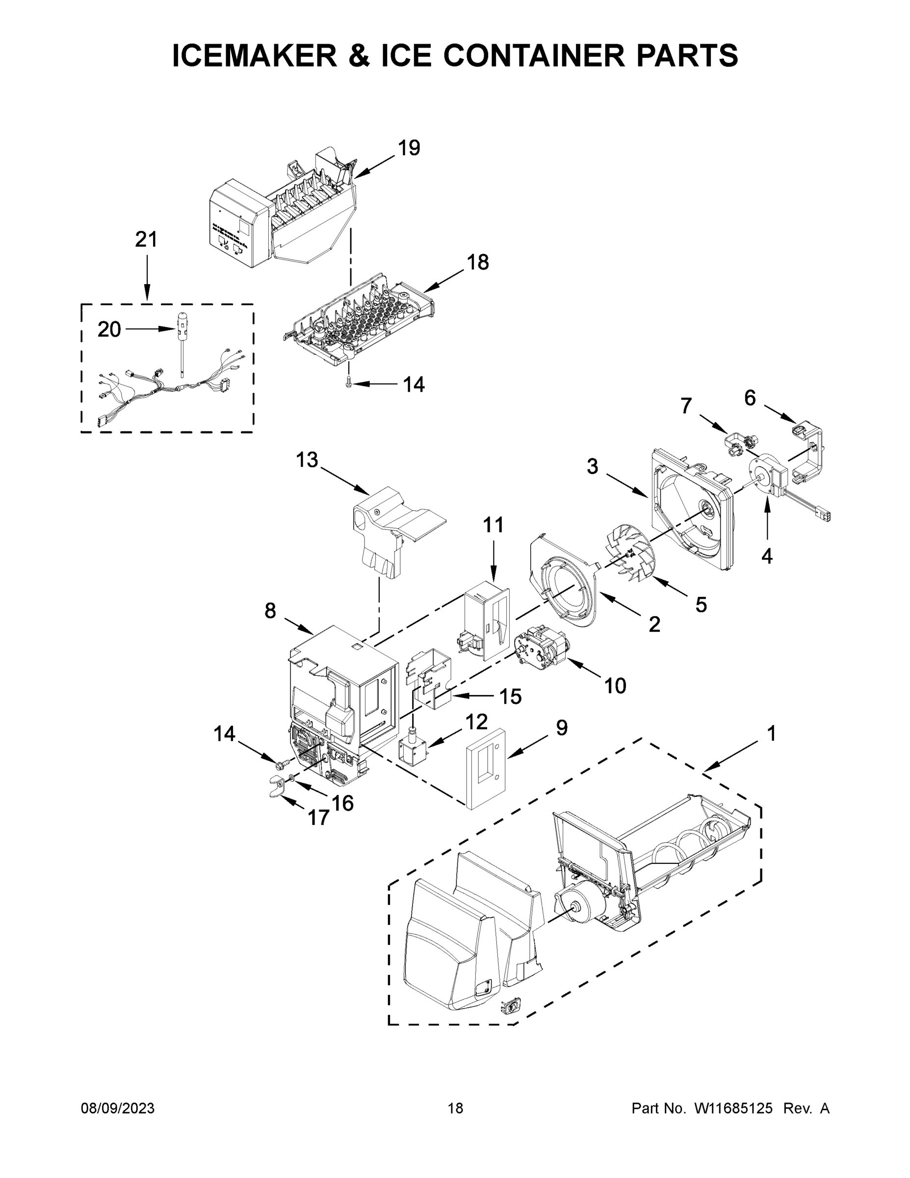 10 - ICEMAKER & ICE CONTAINER PARTS