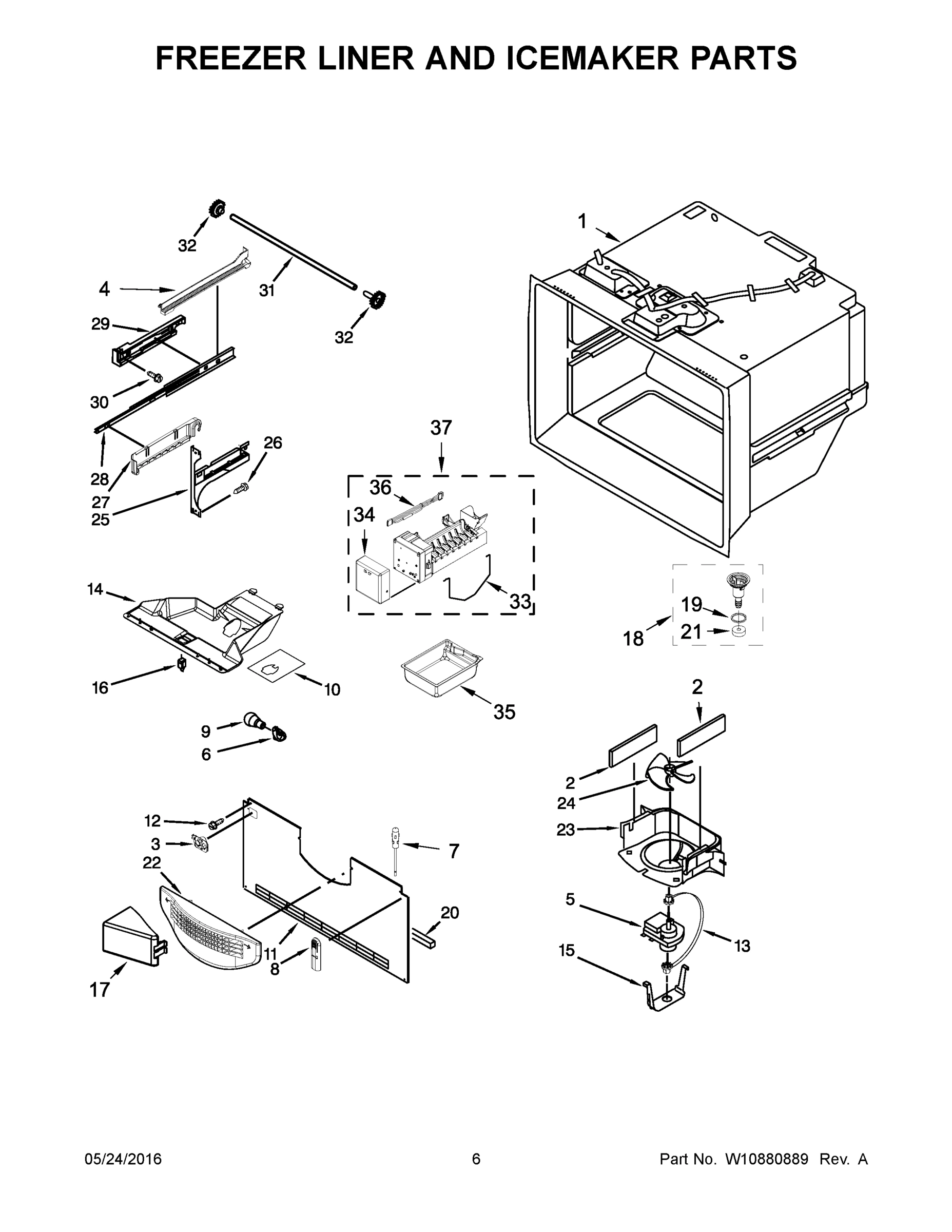 04 - FREEZER LINER AND ICEMAKER PARTS