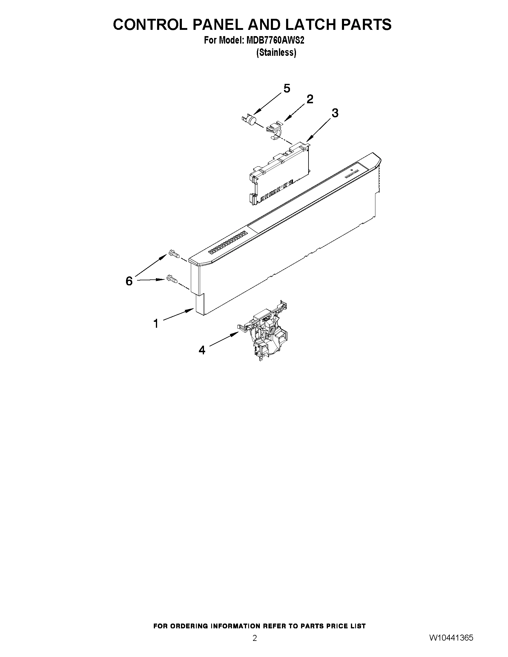 02 - CONTROL PANEL AND LATCH PARTS