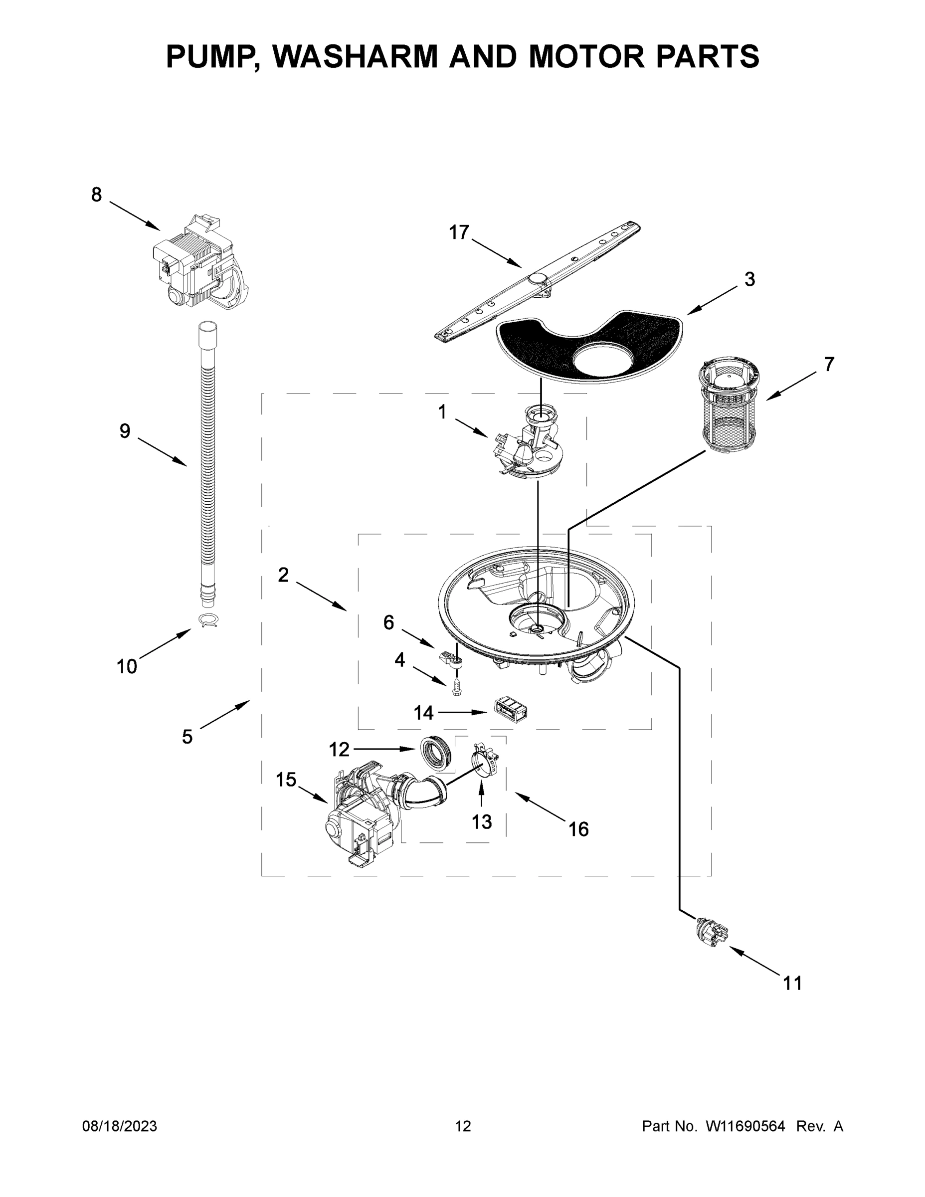 07 - PUMP, WASHARM AND MOTOR PARTS