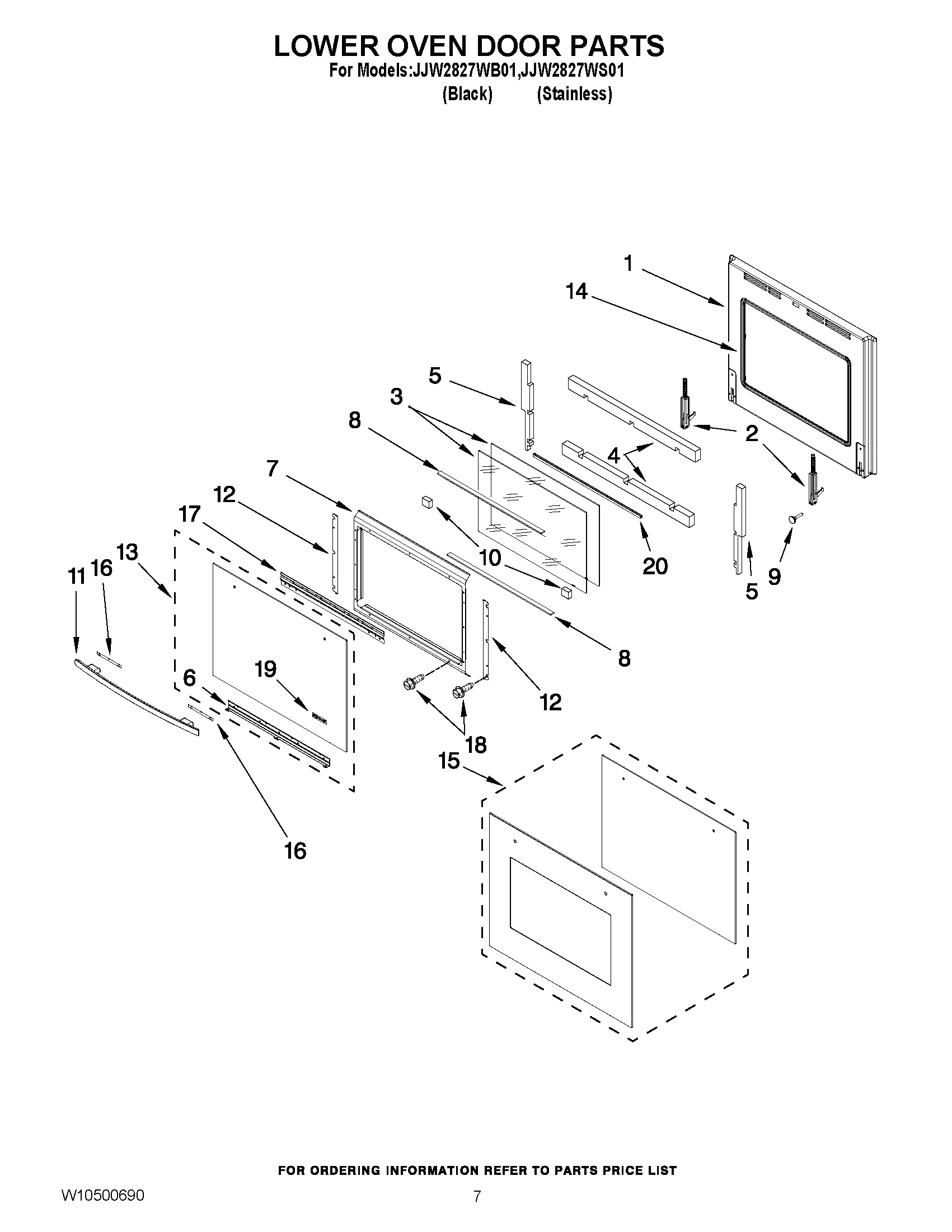 04 - LOWER OVEN DOOR PARTS