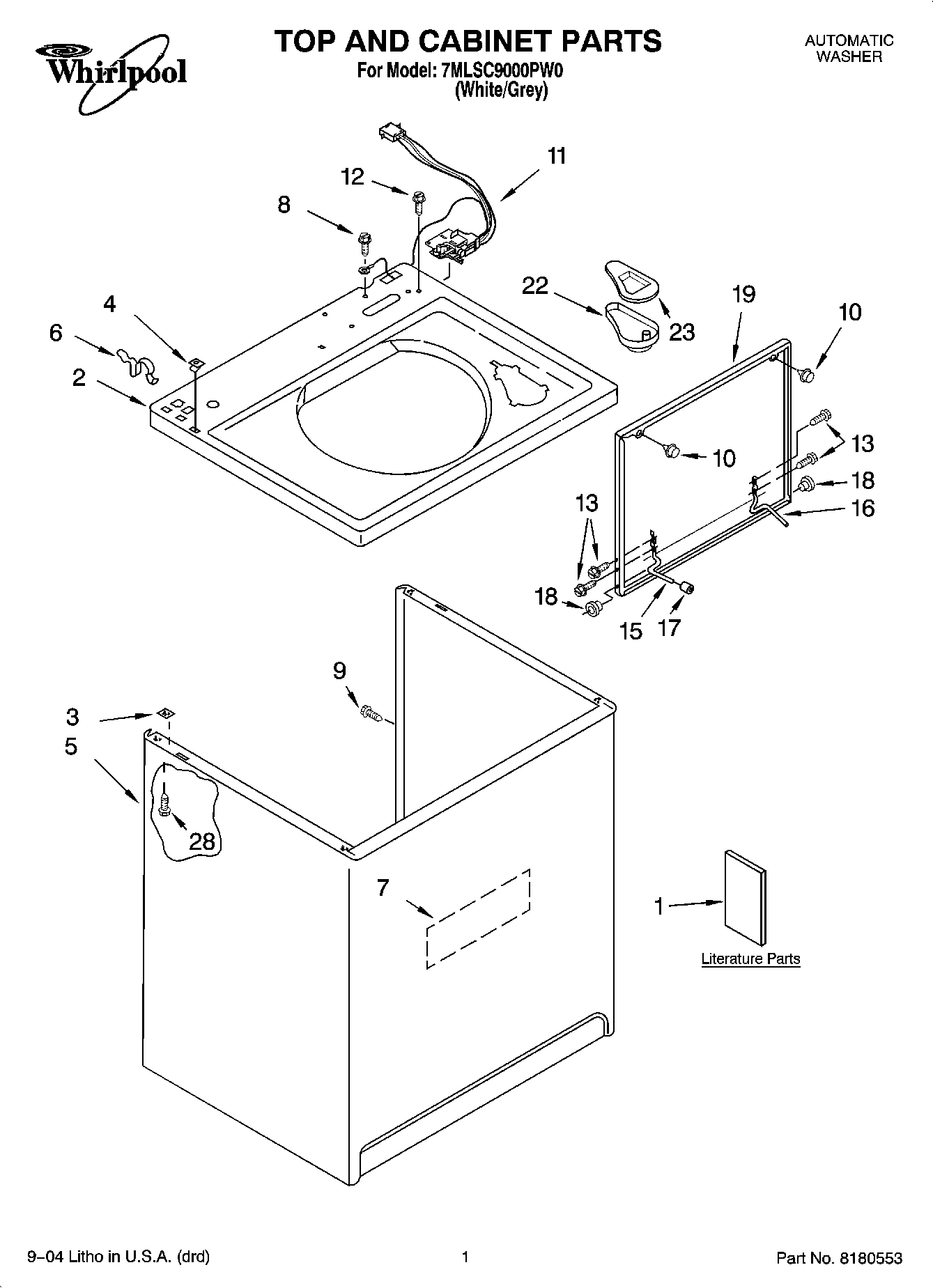 01 - TOP AND CABINET PARTS