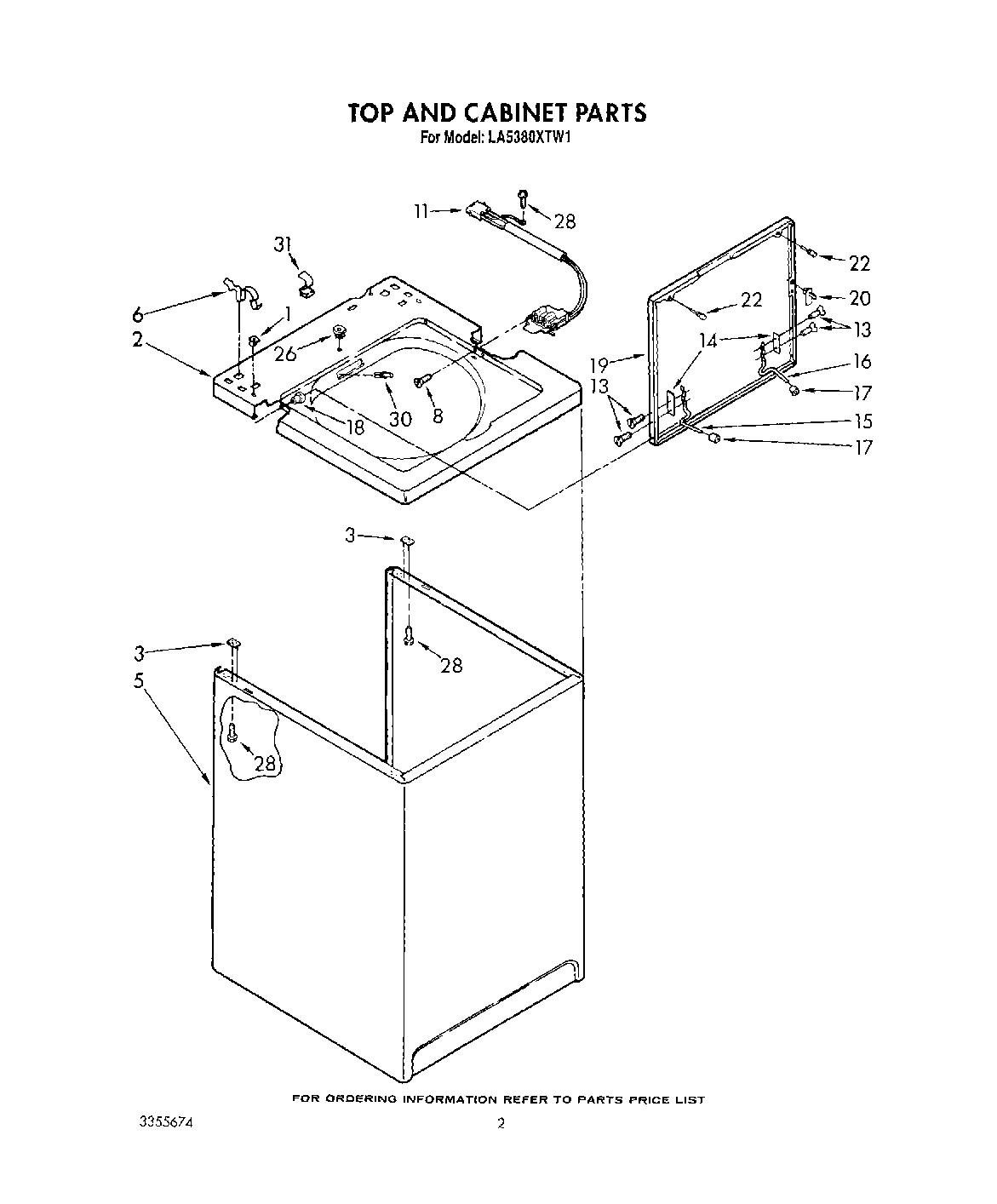02 - TOP AND CABINET , LIT/OPTIONAL