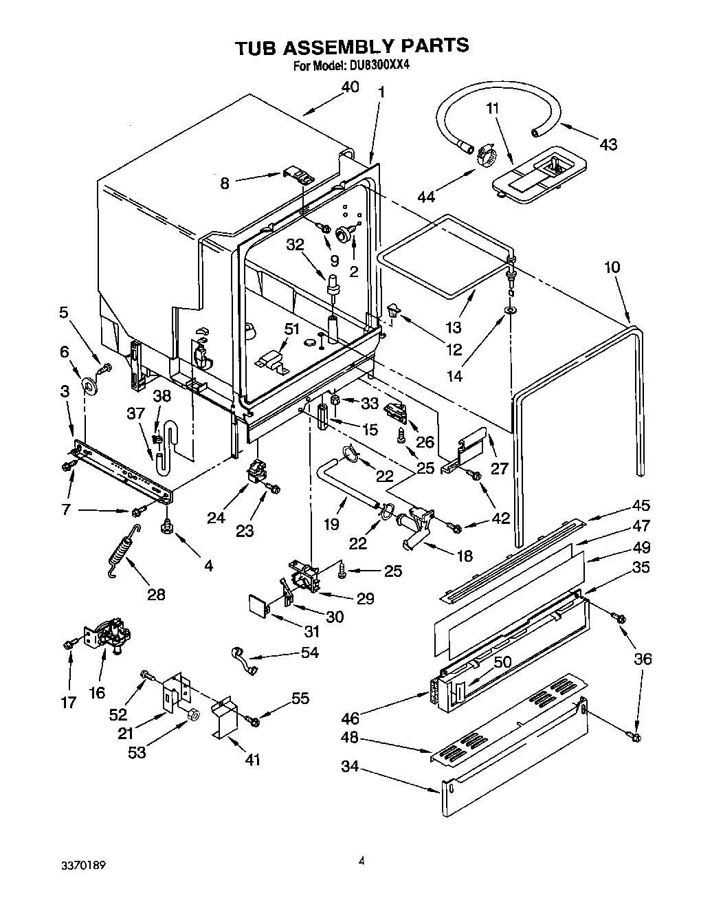 04 - TUB ASSEMBLY, LIT/OPTIONAL