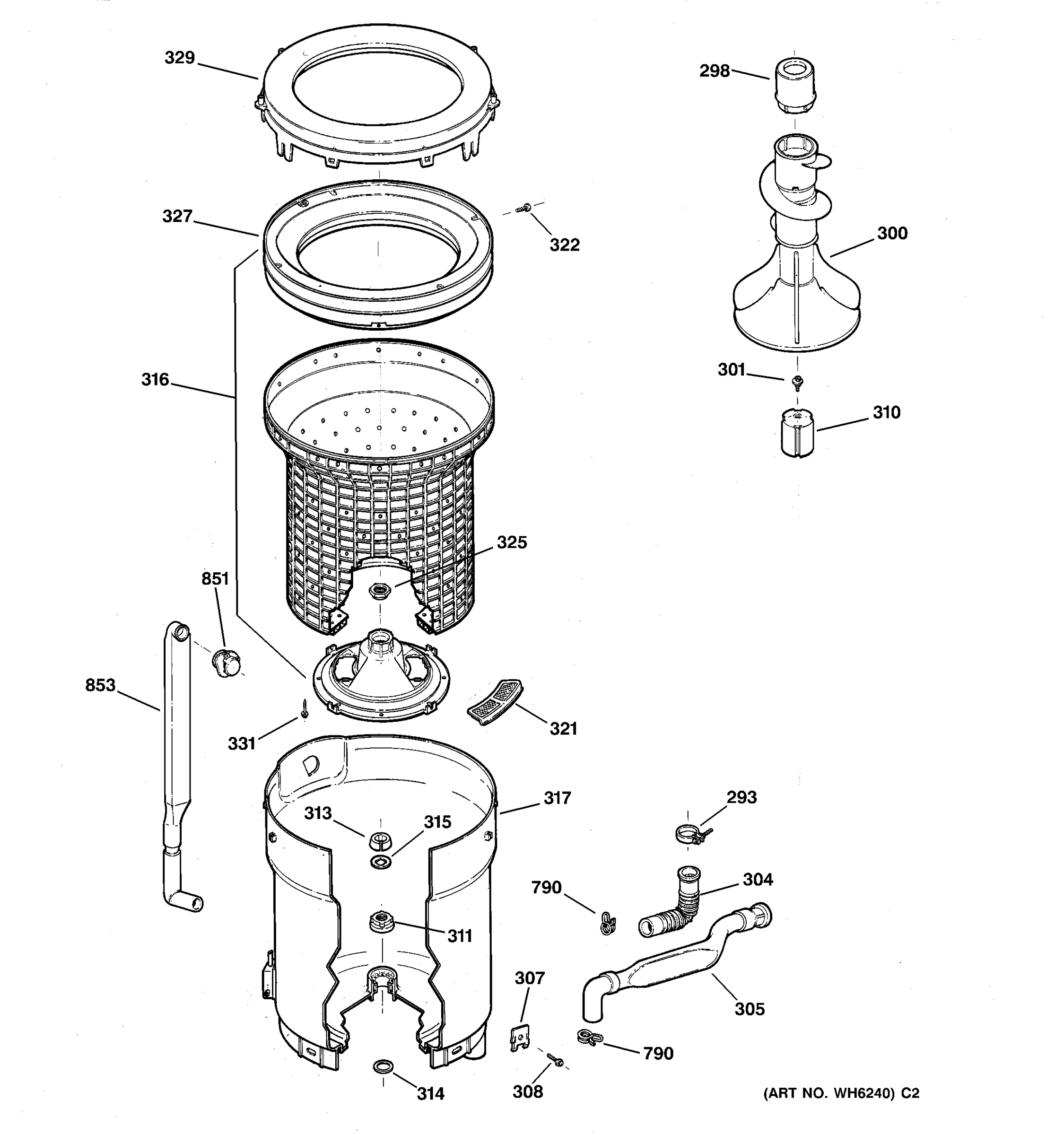 TUB, BASKET & AGITATOR
