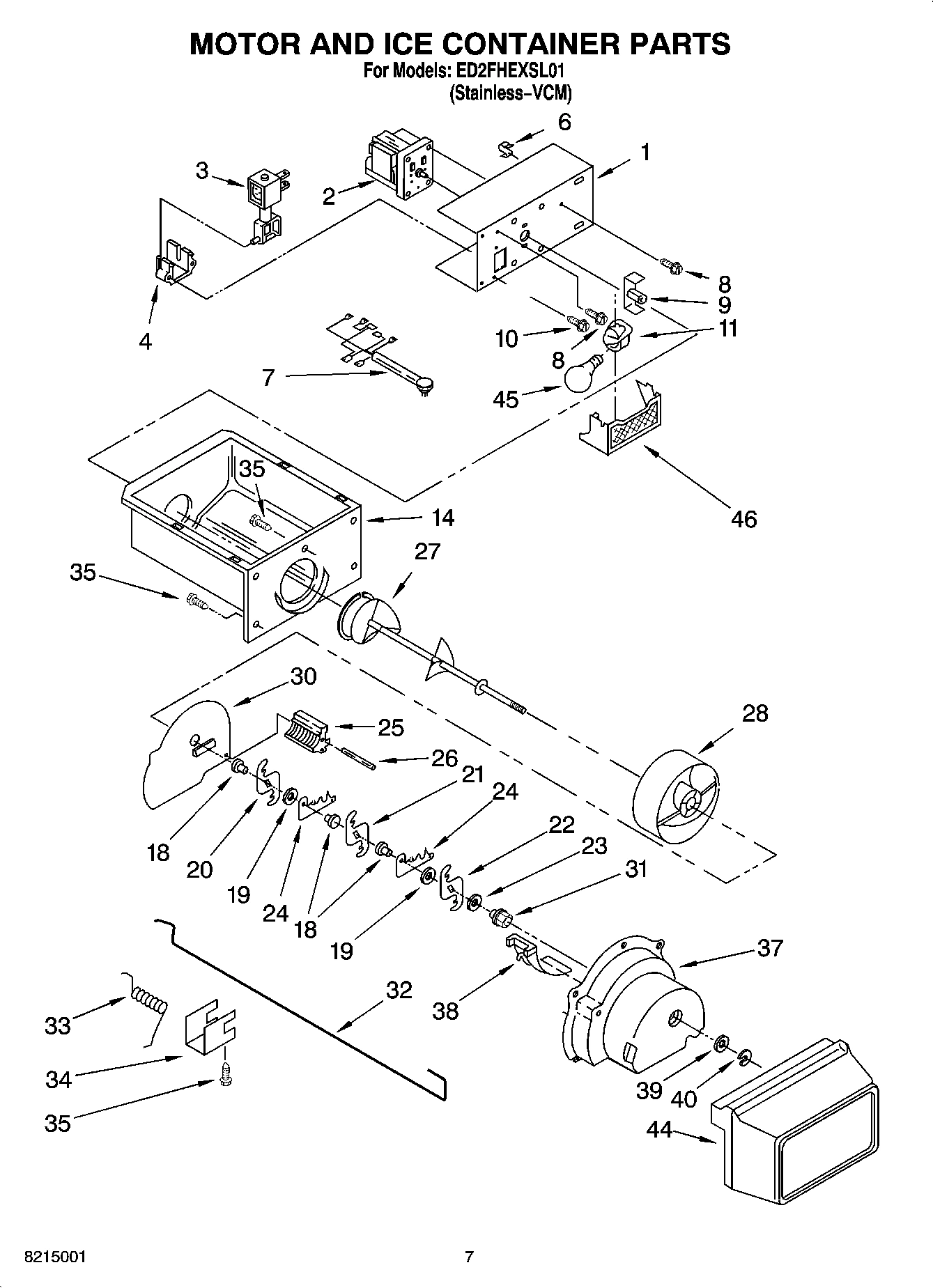 05 - MOTOR AND ICE CONTAINER PARTS