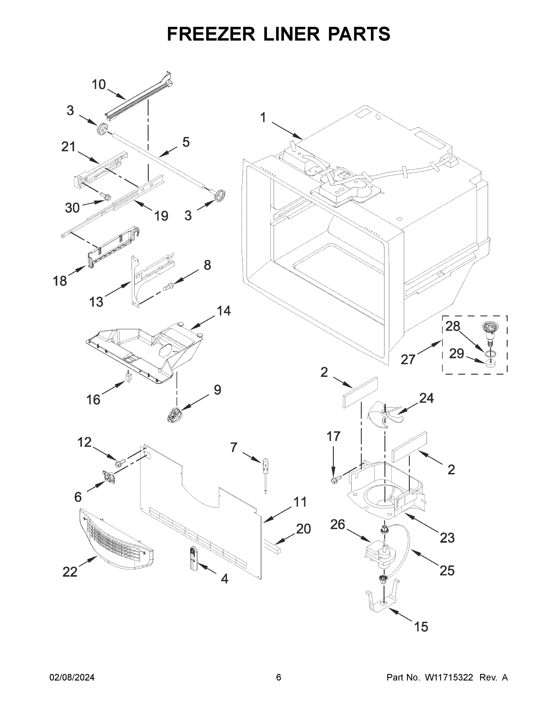 04 - FREEZER LINER PARTS