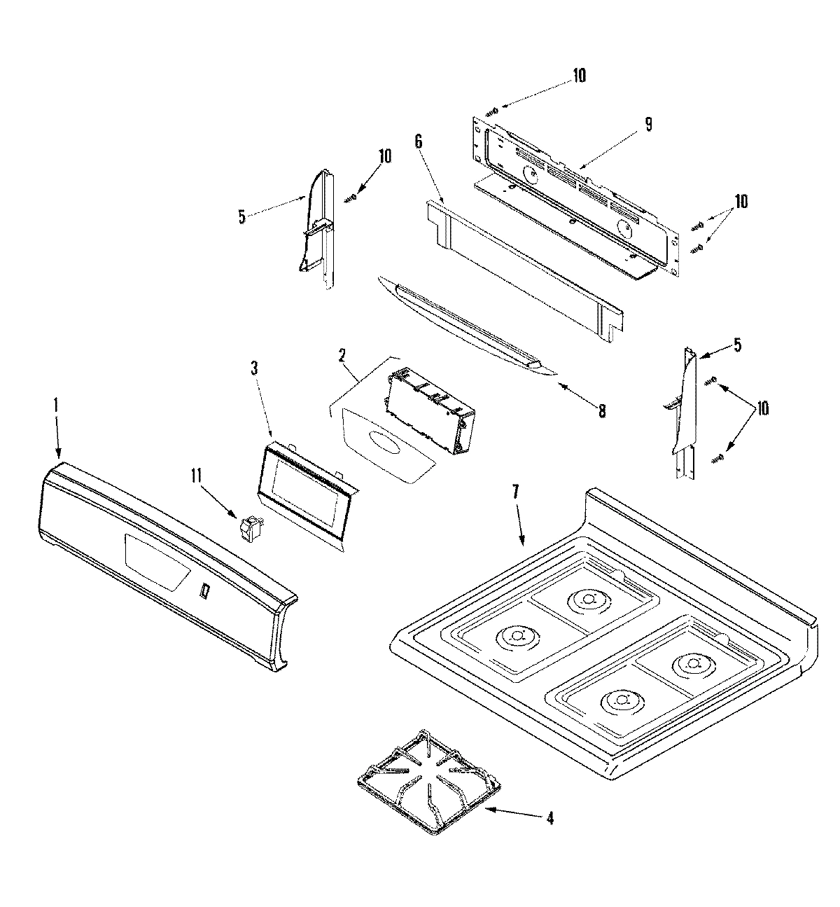 03 - CONTROL PANEL/TOP ASSEMBLY