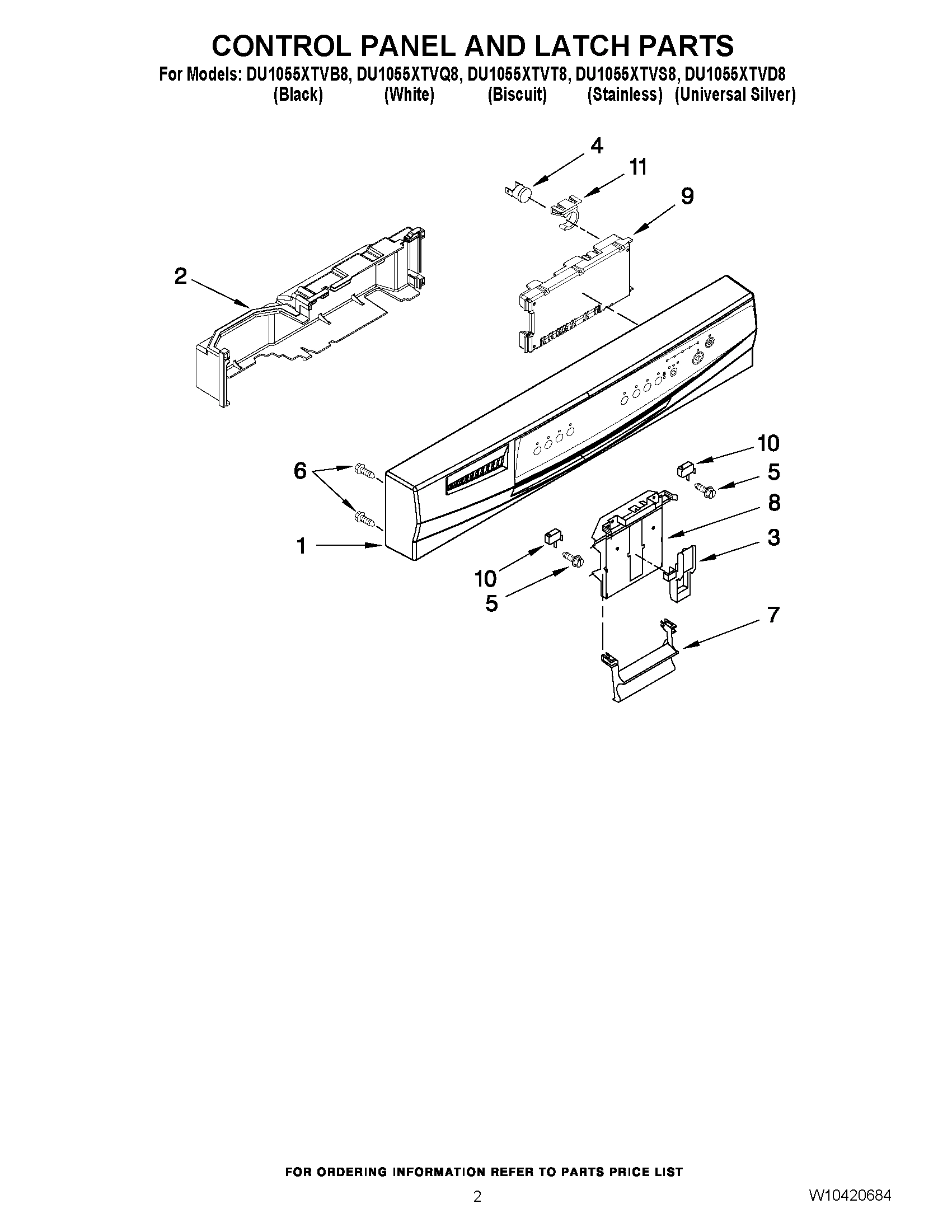 02 - CONTROL PANEL AND LATCH PARTS