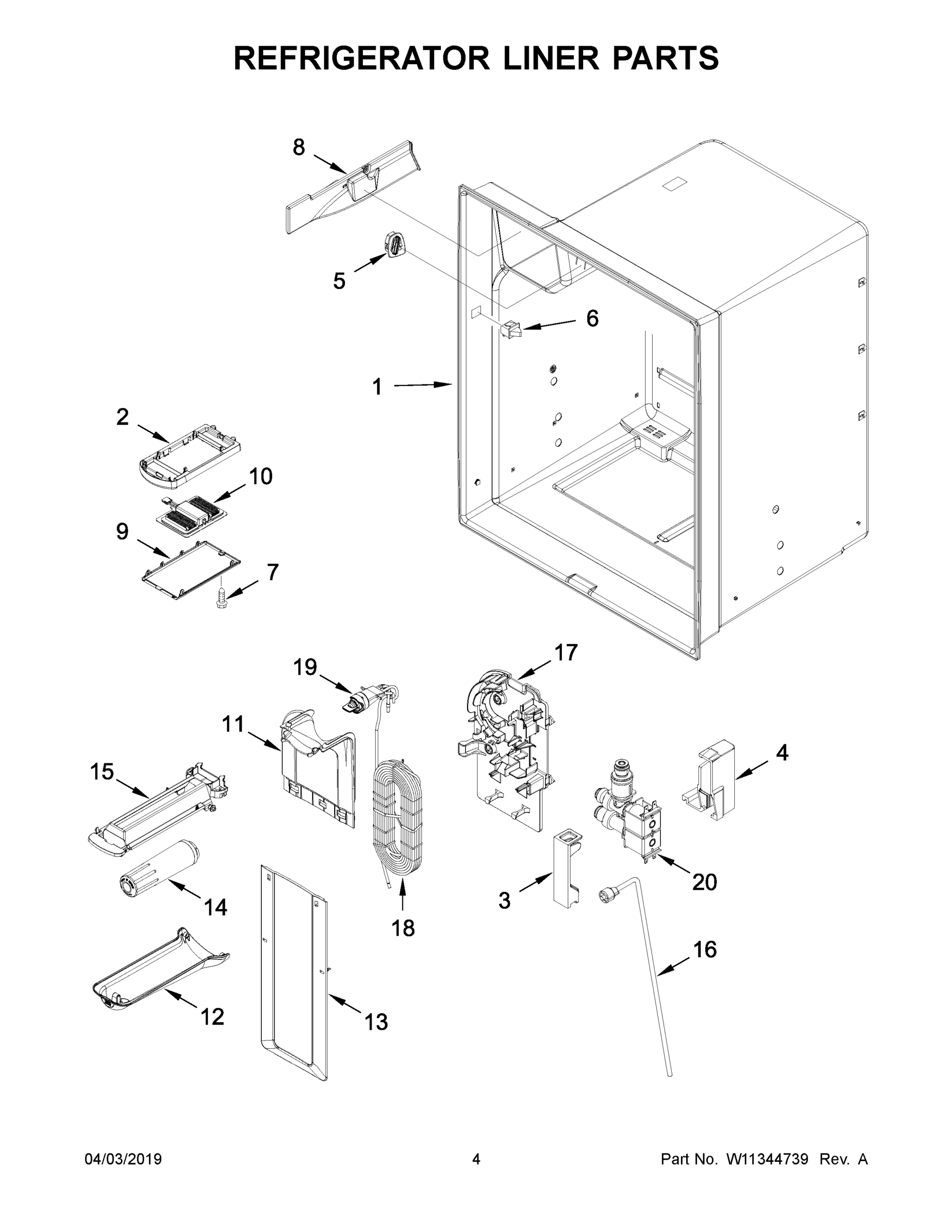 03 - REFRIGERATOR LINER PARTS