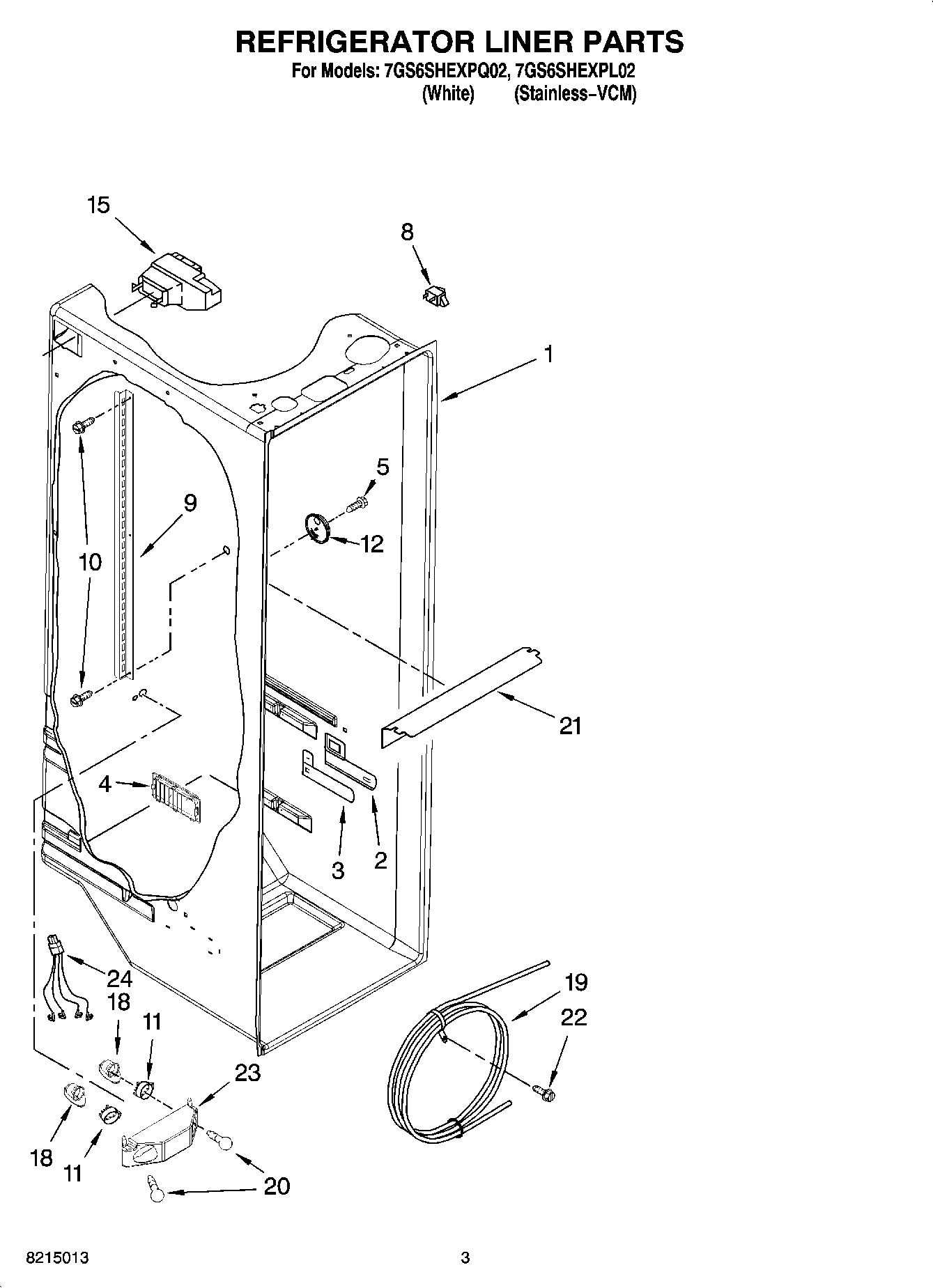 02 - REFRIGERATOR LINER PARTS