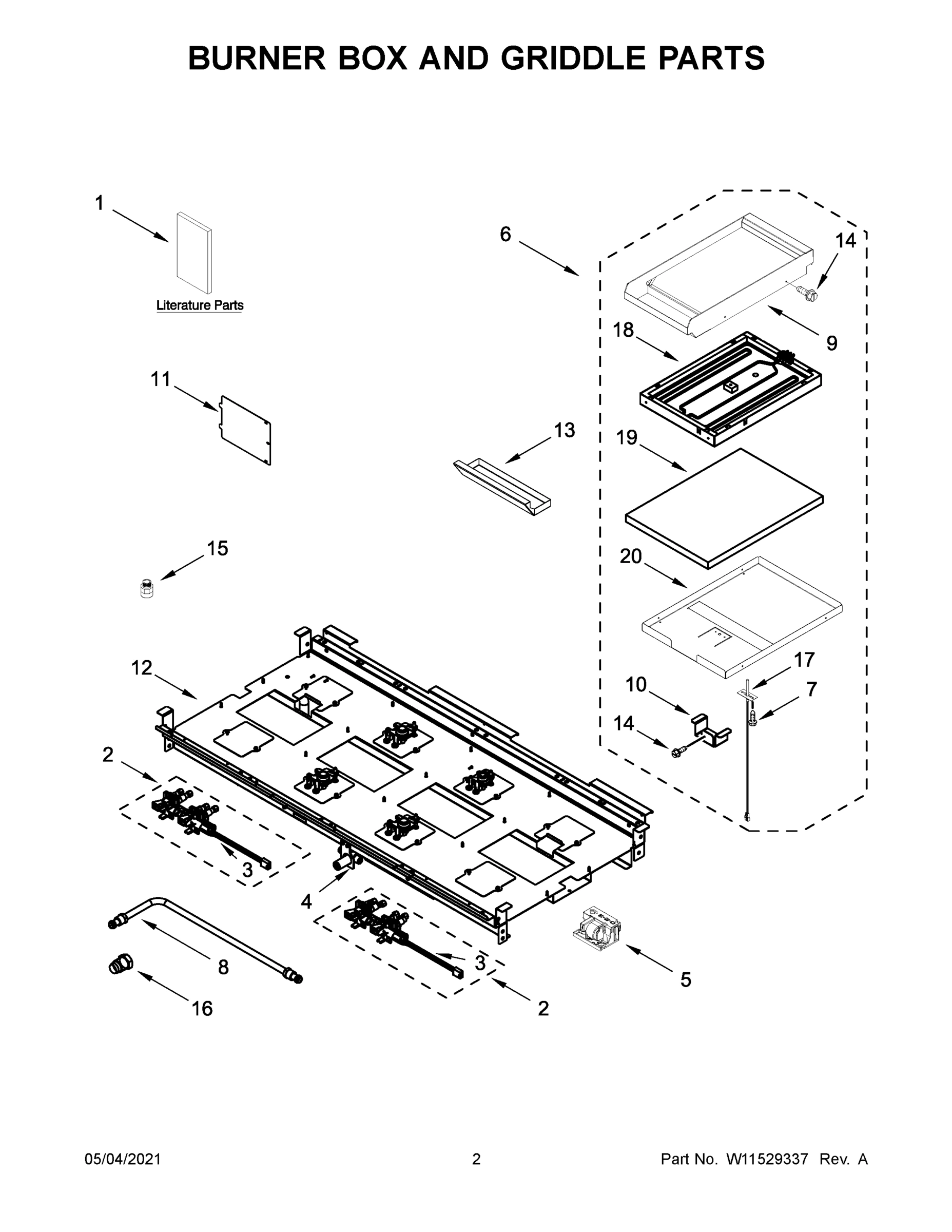02 - BURNER BOX AND GRIDDLE PARTS