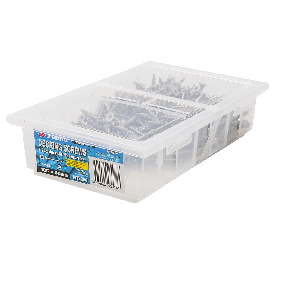 ZENITH® 10G x 40mm 304 Stainless Steel Decking Screws – 250 Pack