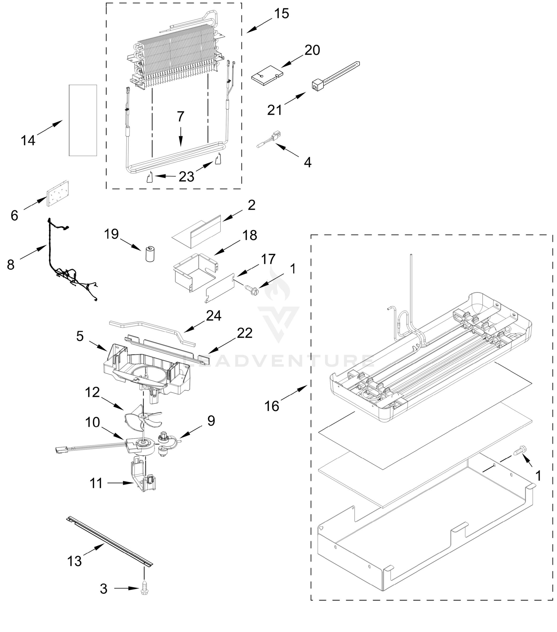 LOWER UNIT AND TUBE PARTS