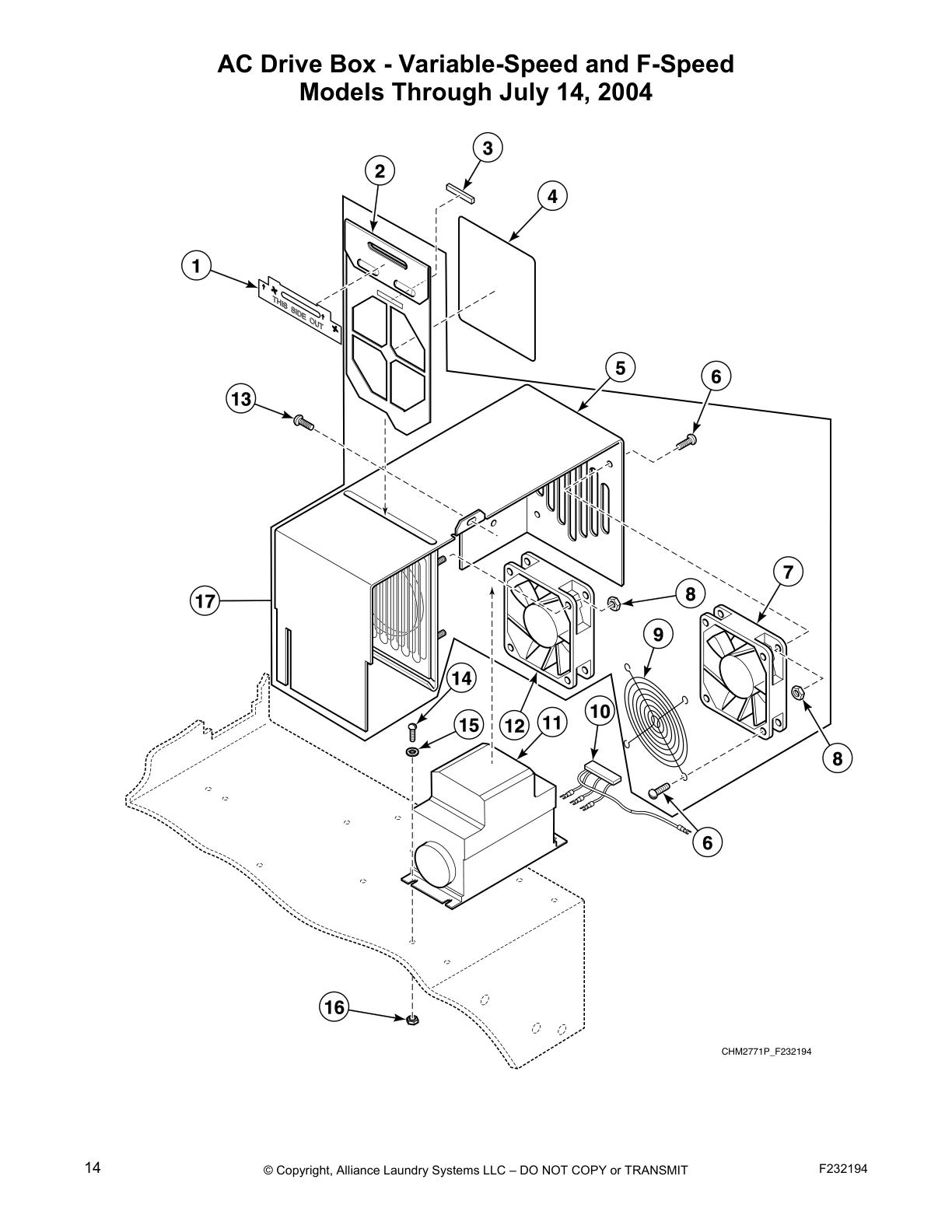 AC Drive Box - Variable-Speed and F-Speed
Models Through July 14, 2004