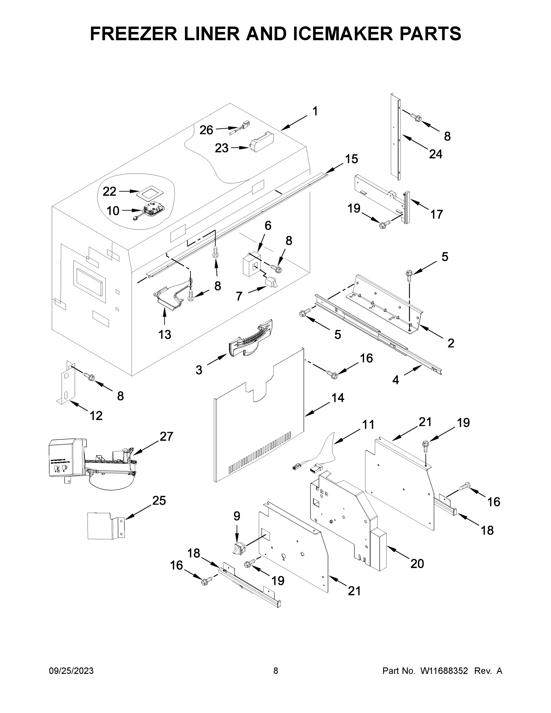 05 - FREEZER LINER AND ICEMAKER PARTS