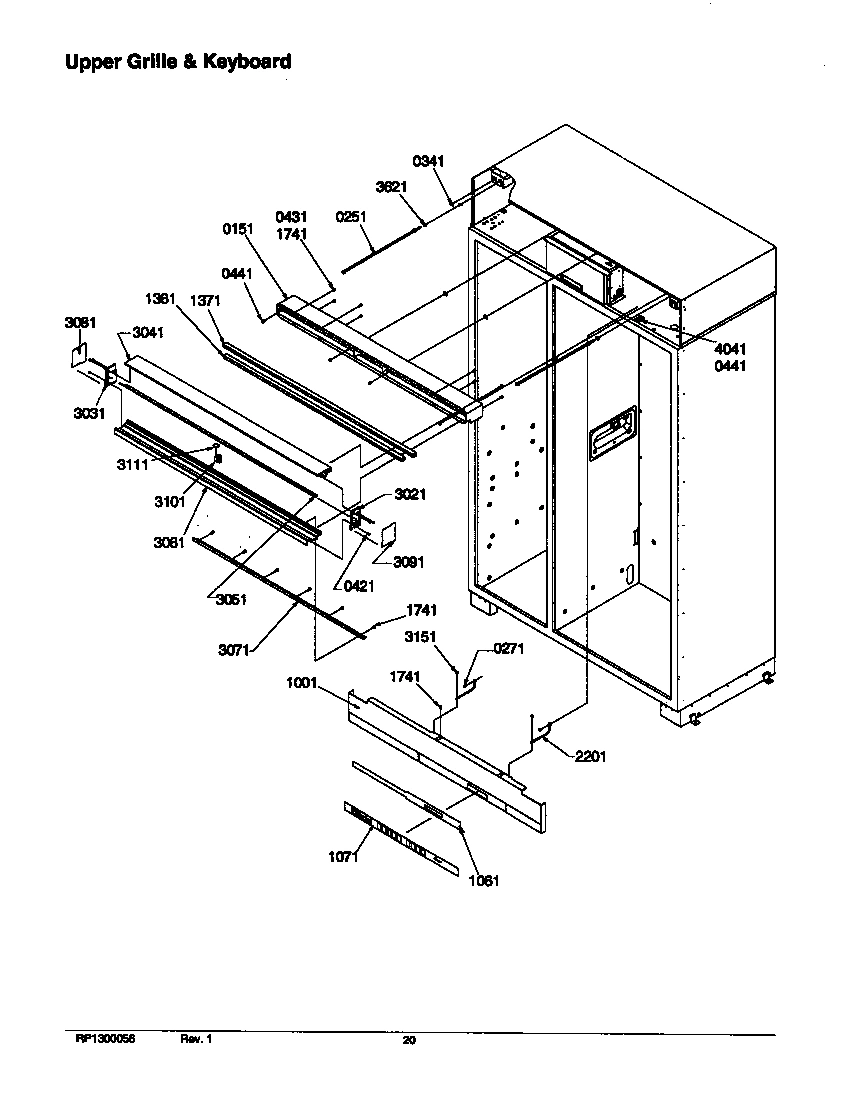 14 - UPPER GRILLE & KEYBOARD