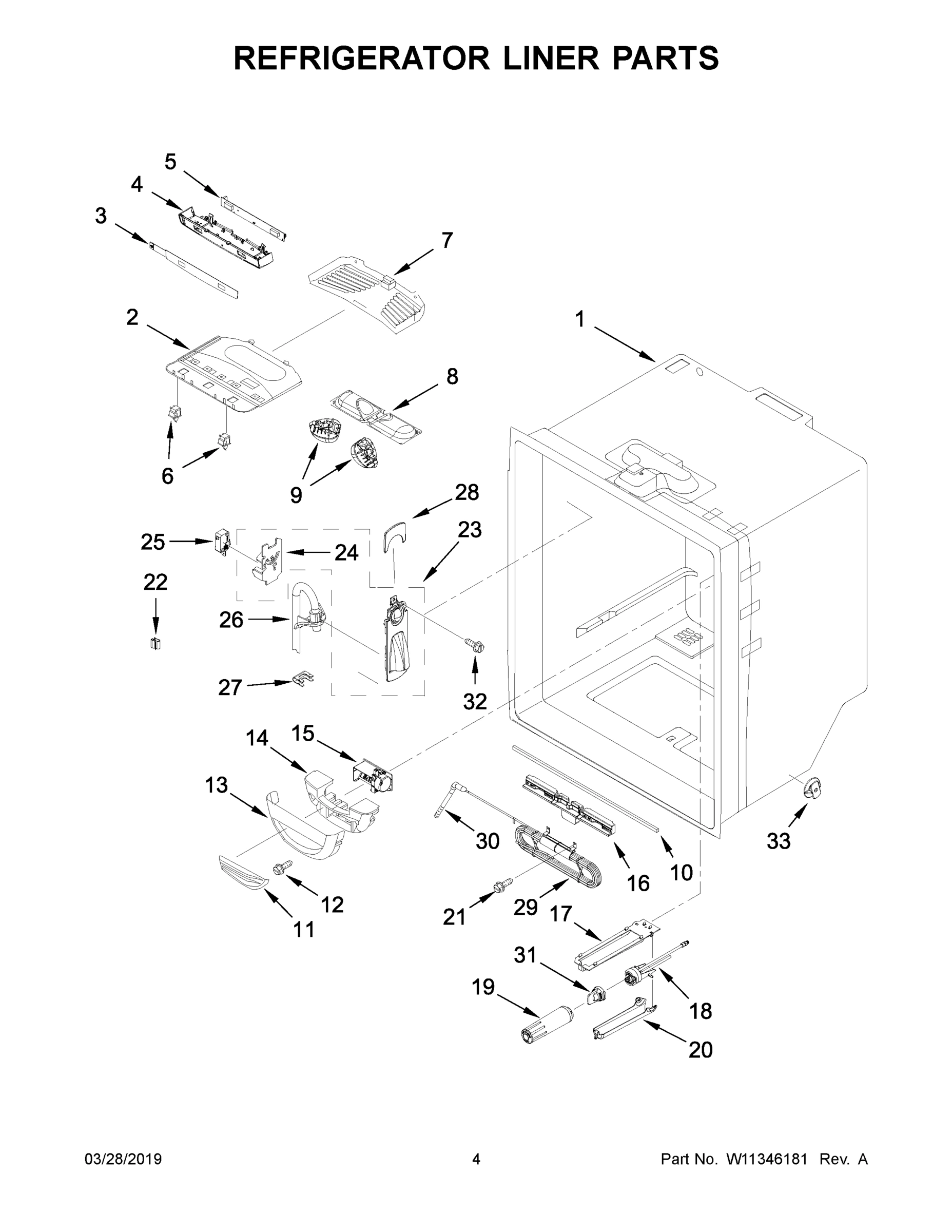 03 - REFRIGERATOR LINER PARTS