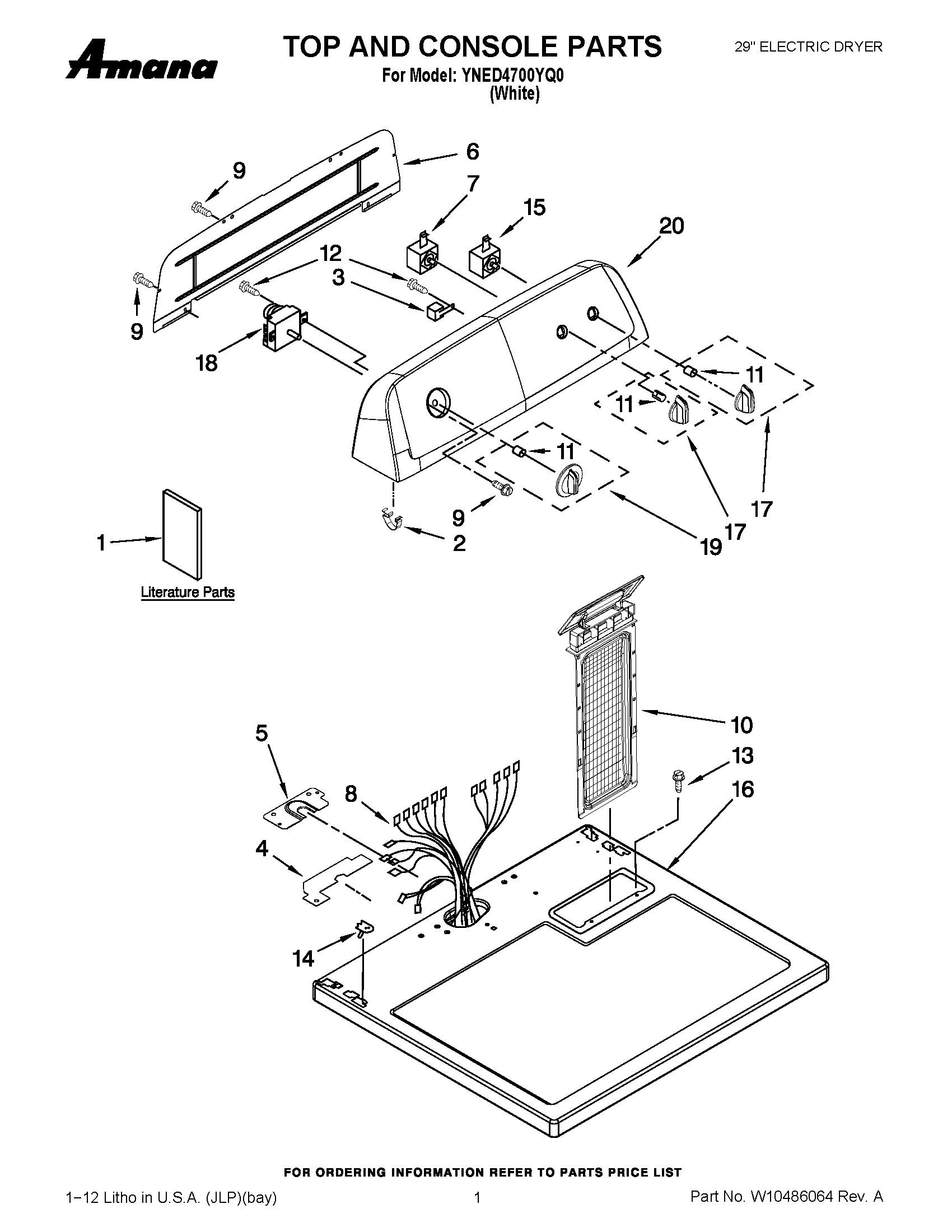 01 - TOP AND CONSOLE PARTS
