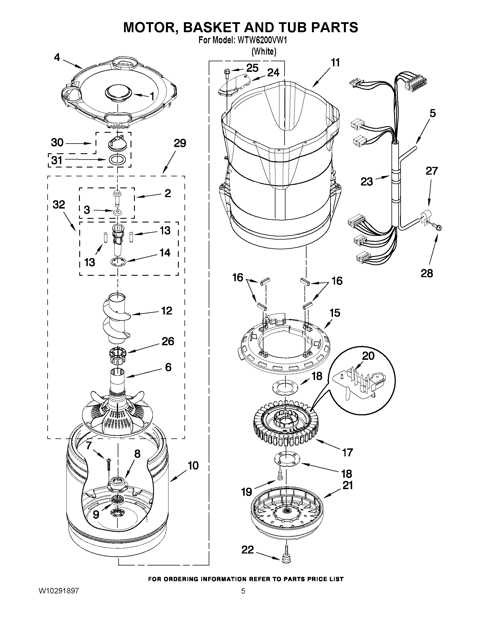 03 - MOTOR, BASKET AND TUB PARTS