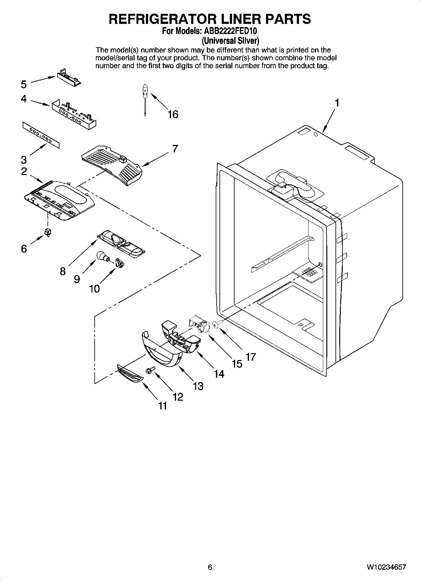 04 - REFRIGERATOR LINER PARTS