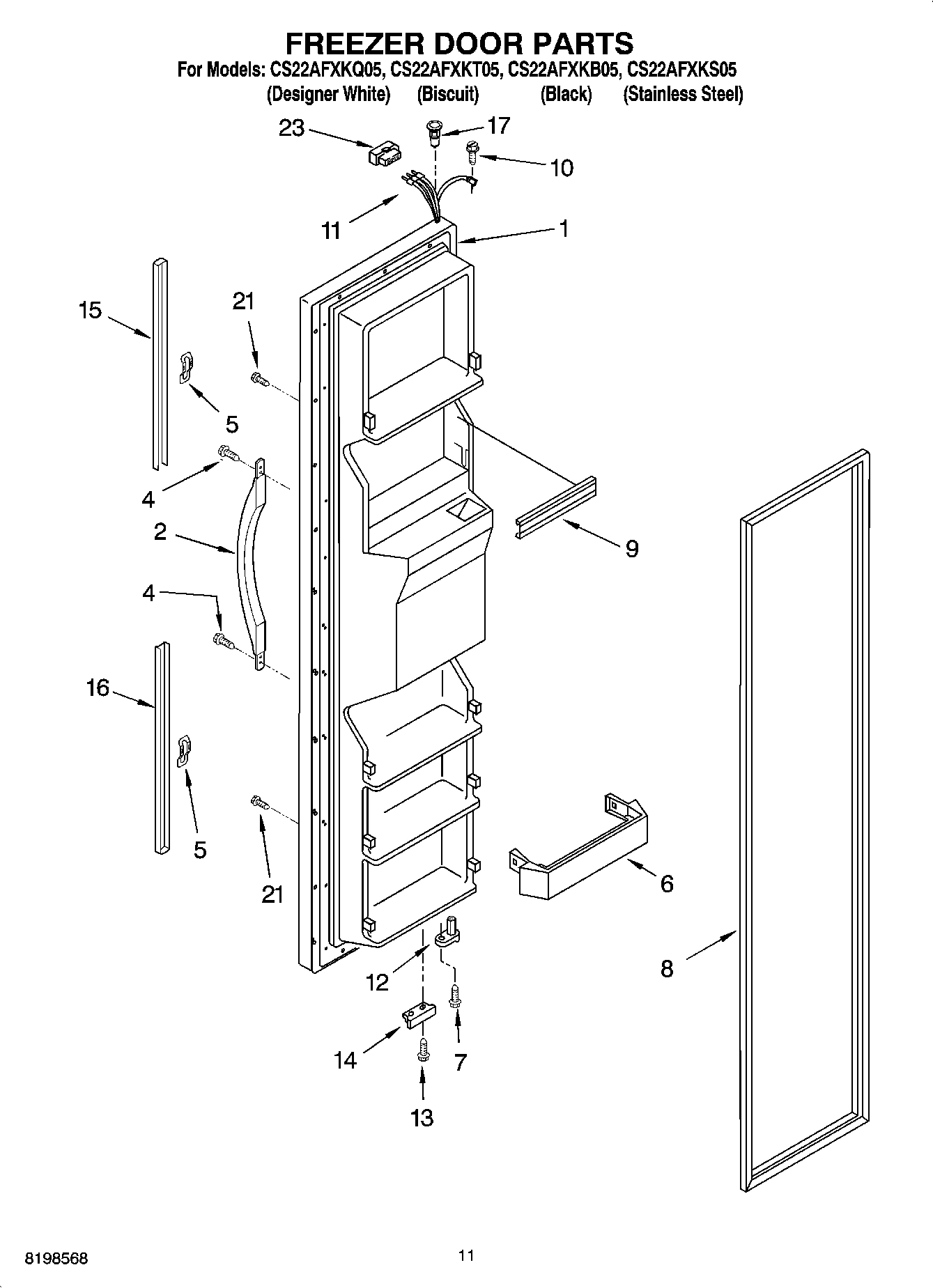 07 - FREEZER DOOR PARTS