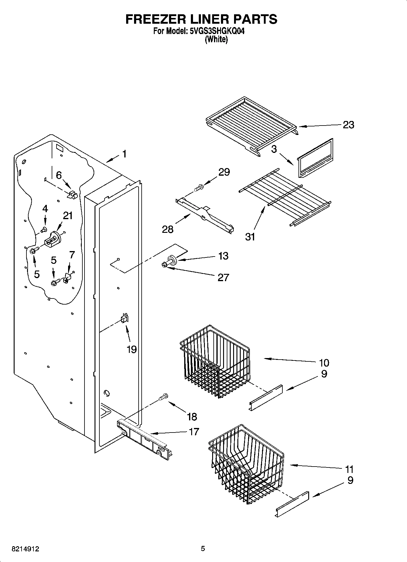 04 - FREEZER LINER PARTS