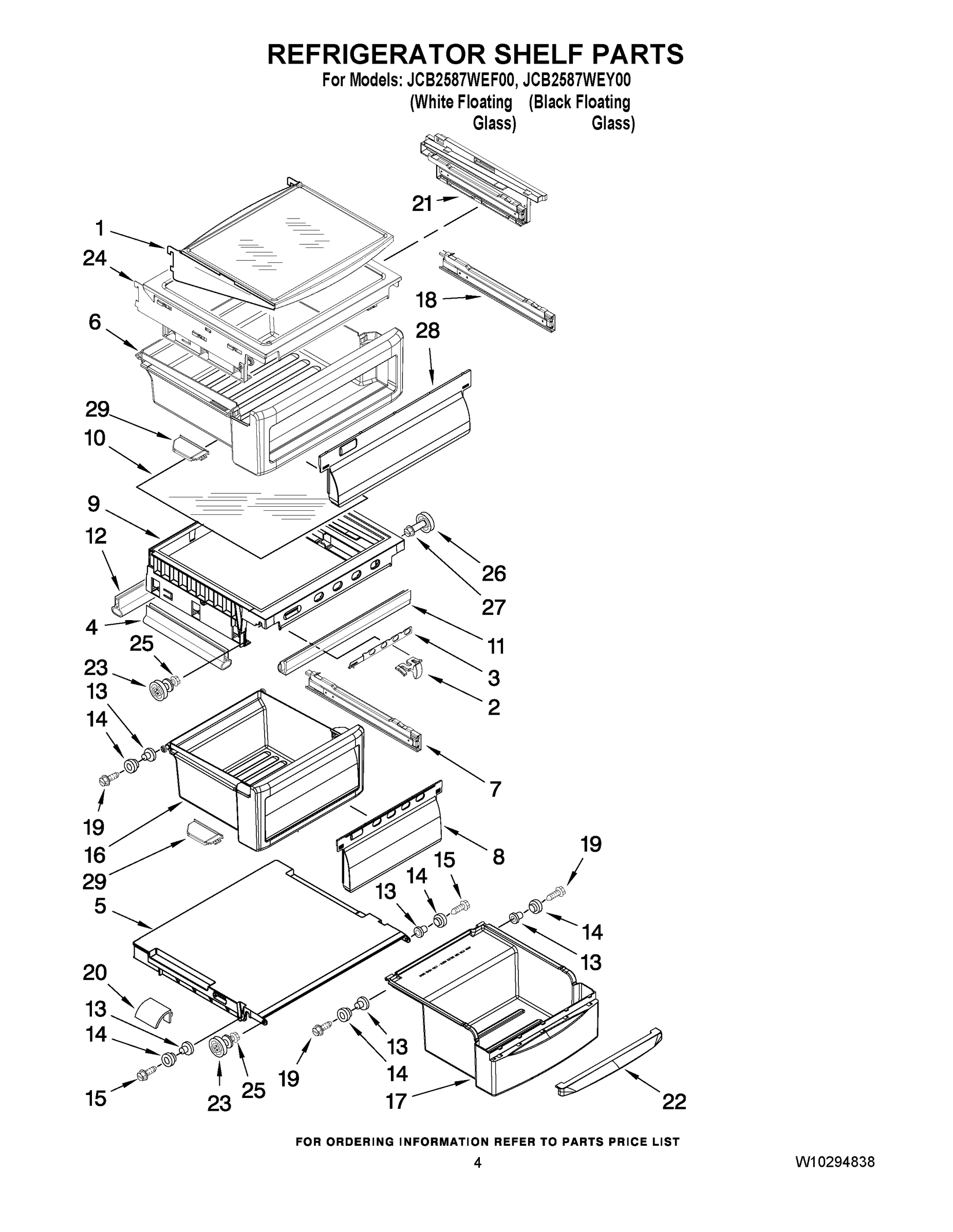 03 - REFRIGERATOR SHELF PARTS
