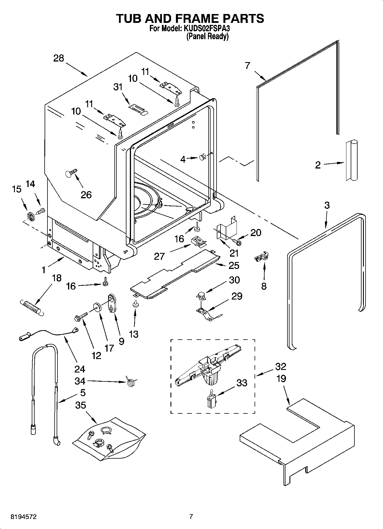 07 - TUB AND FRAME PARTS