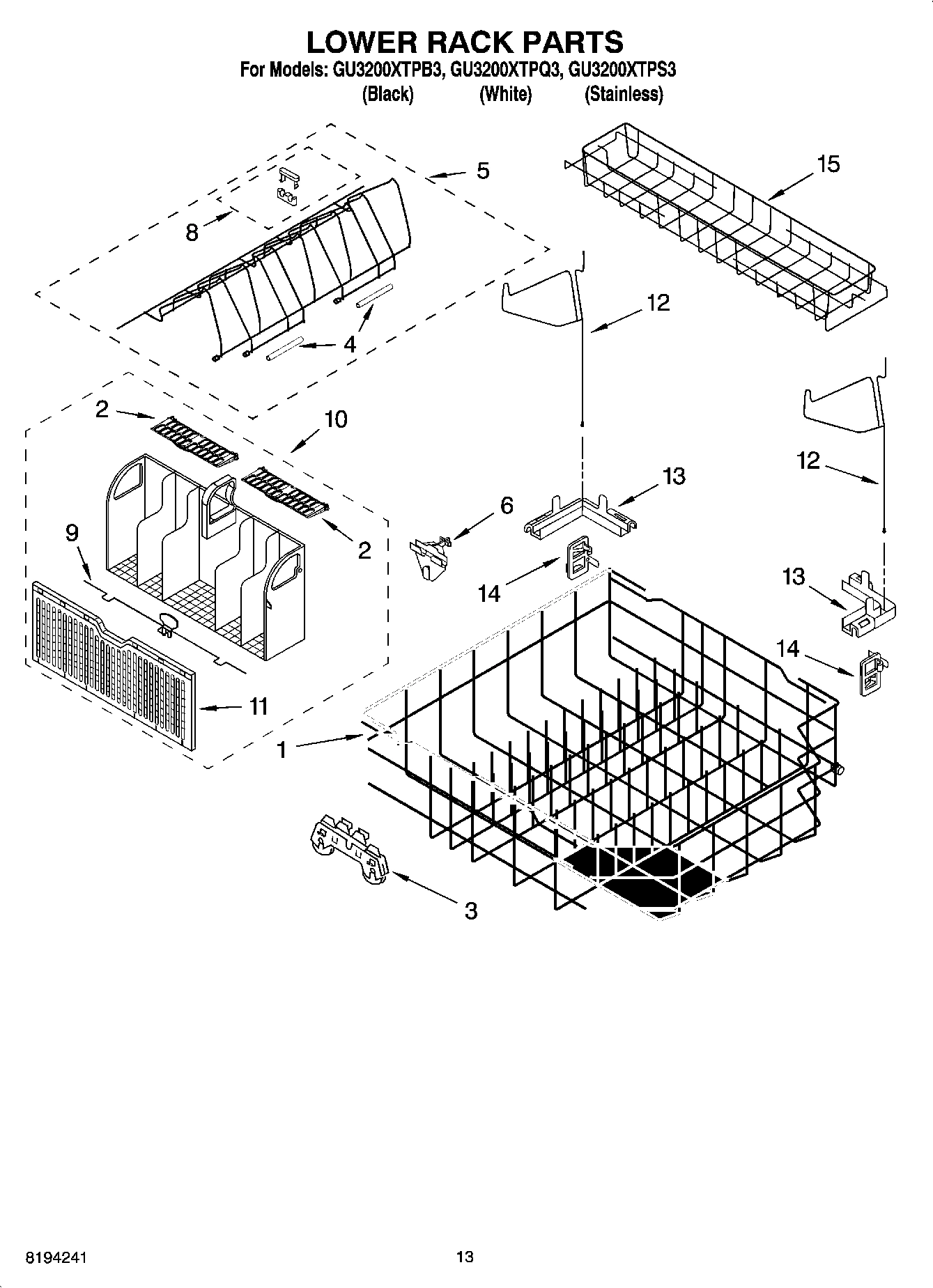 11 - LOWER RACK PARTS