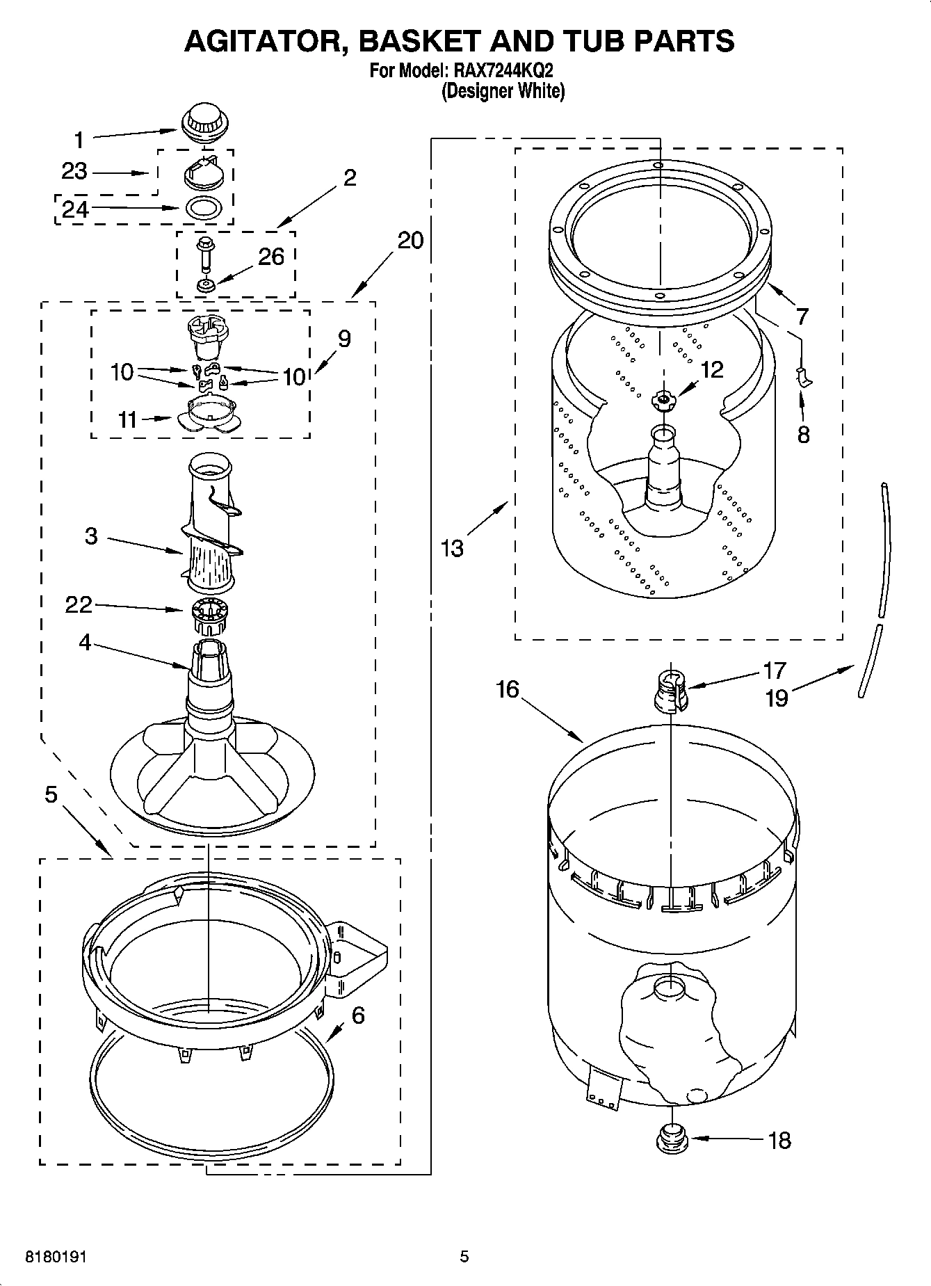 03 - AGITATOR, BASKET AND TUB PARTS
