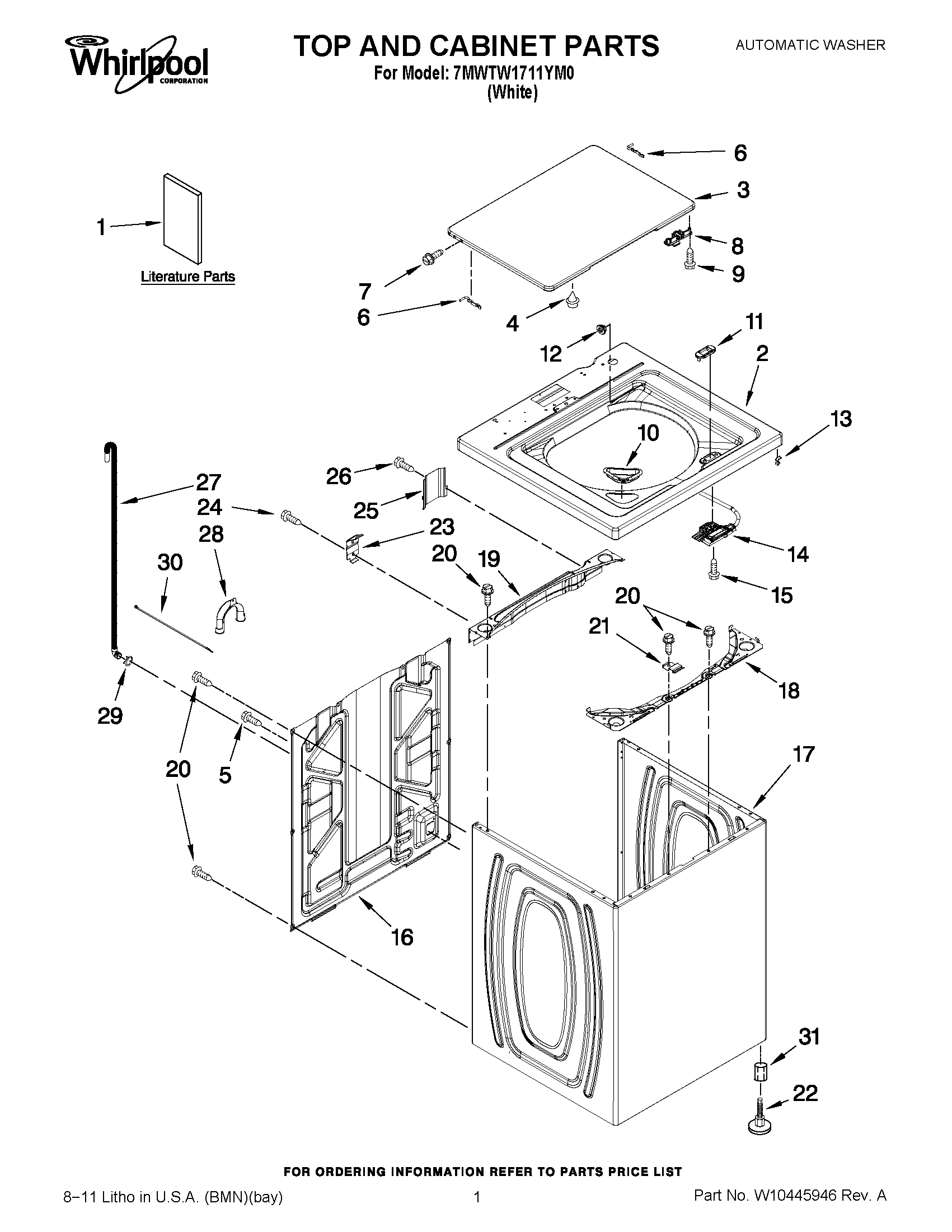 01 - TOP AND CABINET PARTS