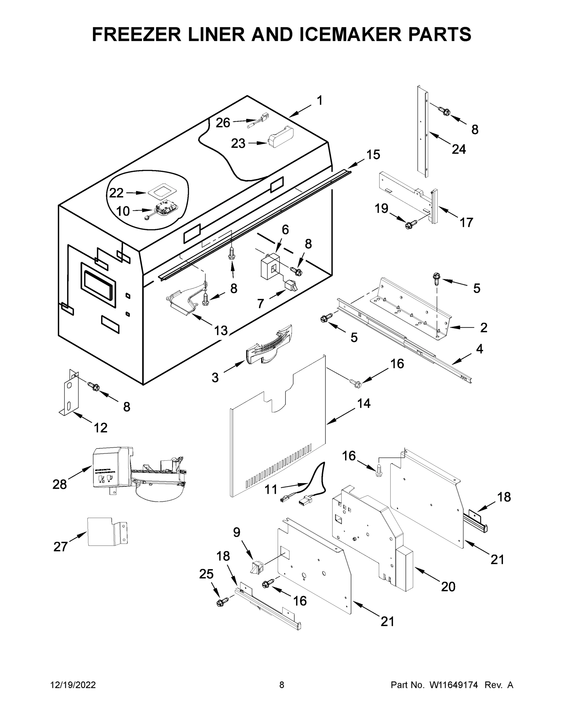 05 - FREEZER LINER AND ICEMAKER PARTS